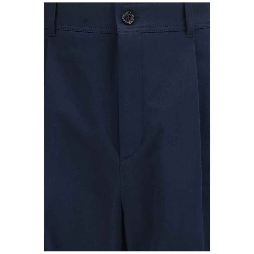 Pantalon décontracté en coton bleu Valentino