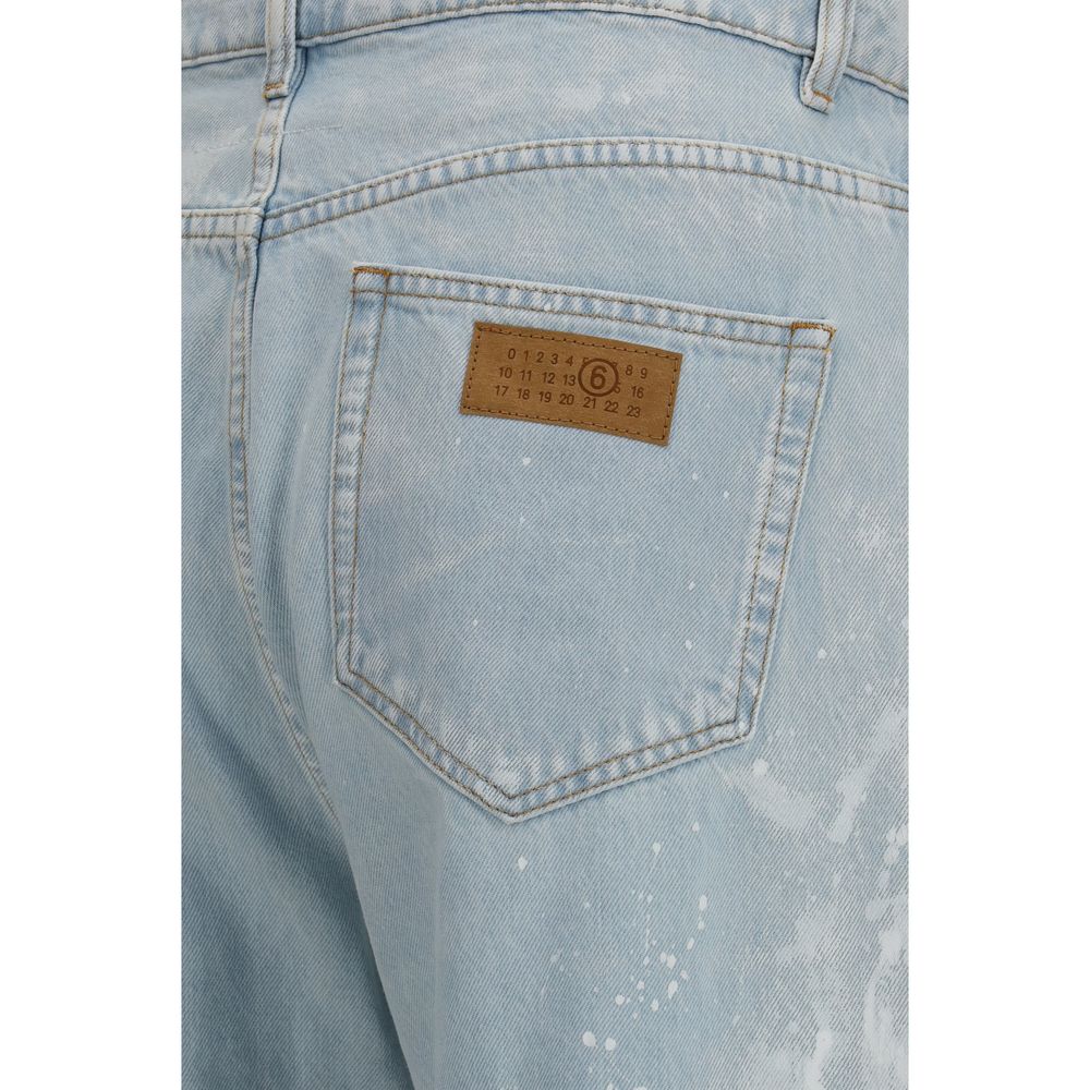 MM6 Blaue Baumwoll-Jeans mit geradem Bein