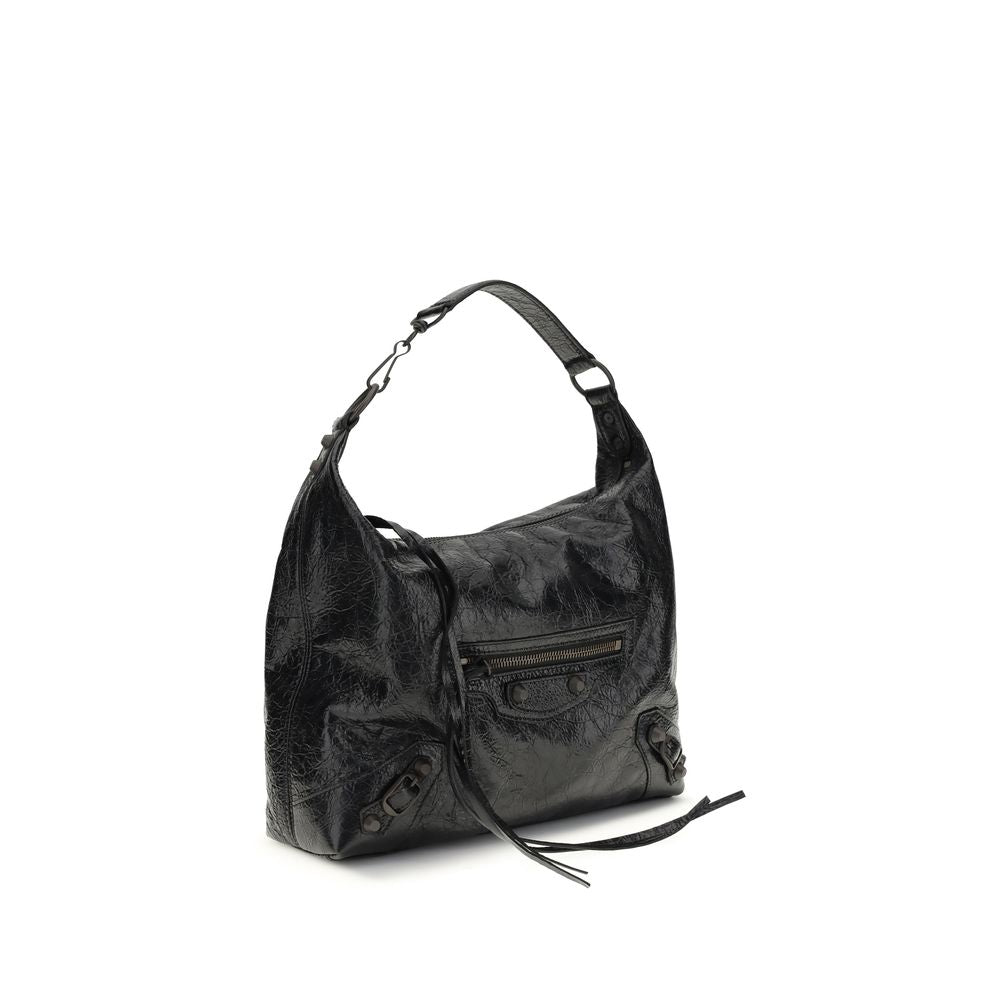 Balenciaga Black Lamb Ovis Aries Aries Shoulder Bag