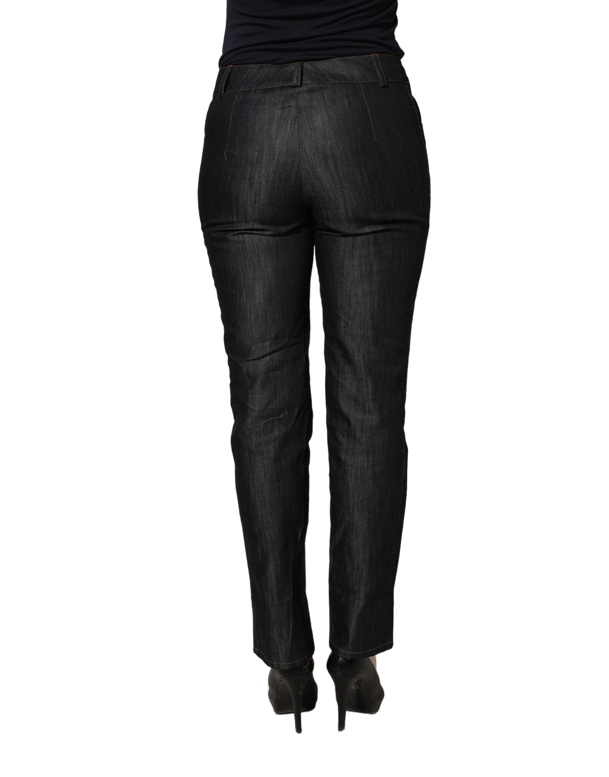 BENCIVENGA Schwarze Baumwoll-Skinny-Jeans mit mittlerer Bundhöhe