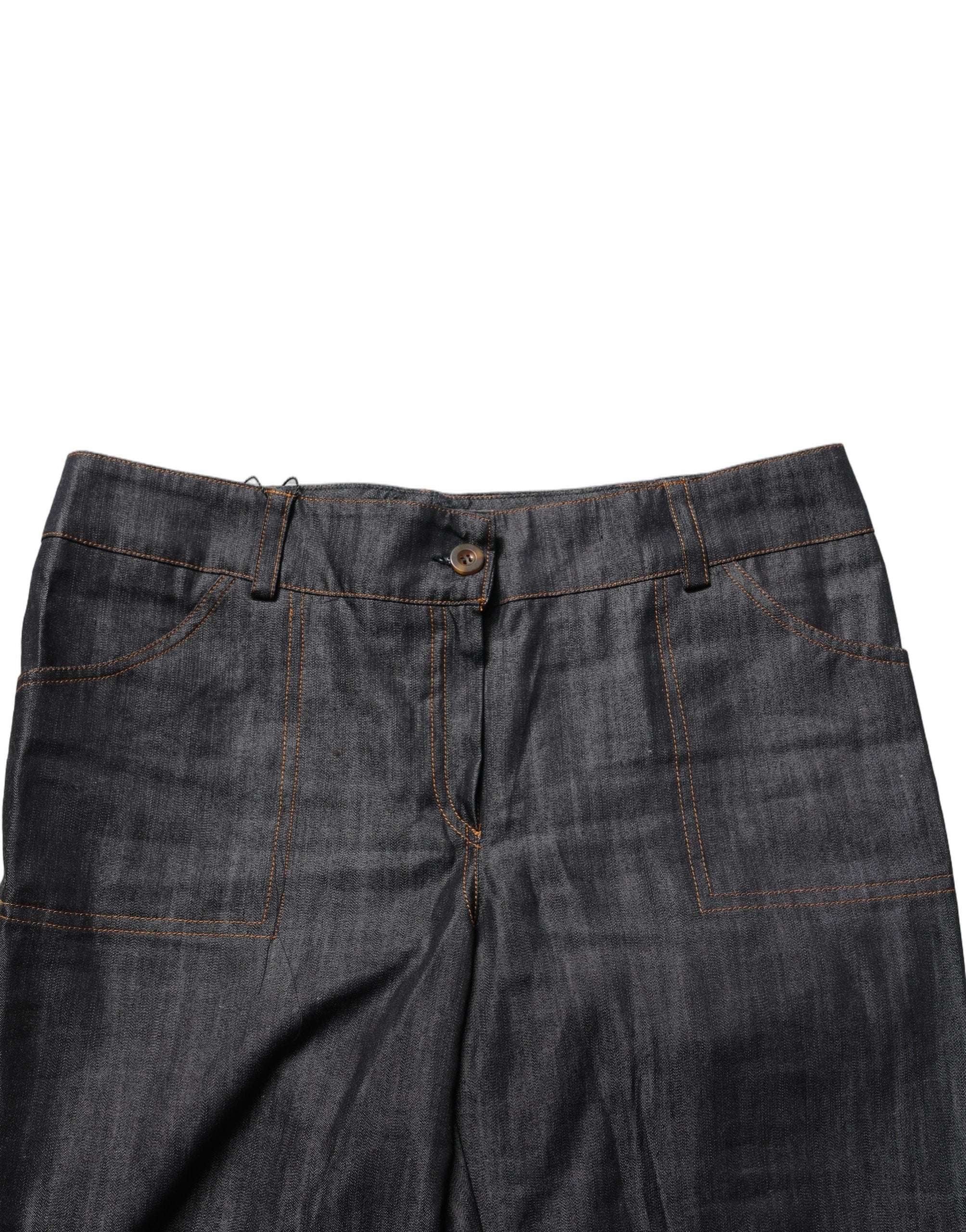 BENCIVENGA Schwarze Baumwoll-Skinny-Jeans mit mittlerer Bundhöhe