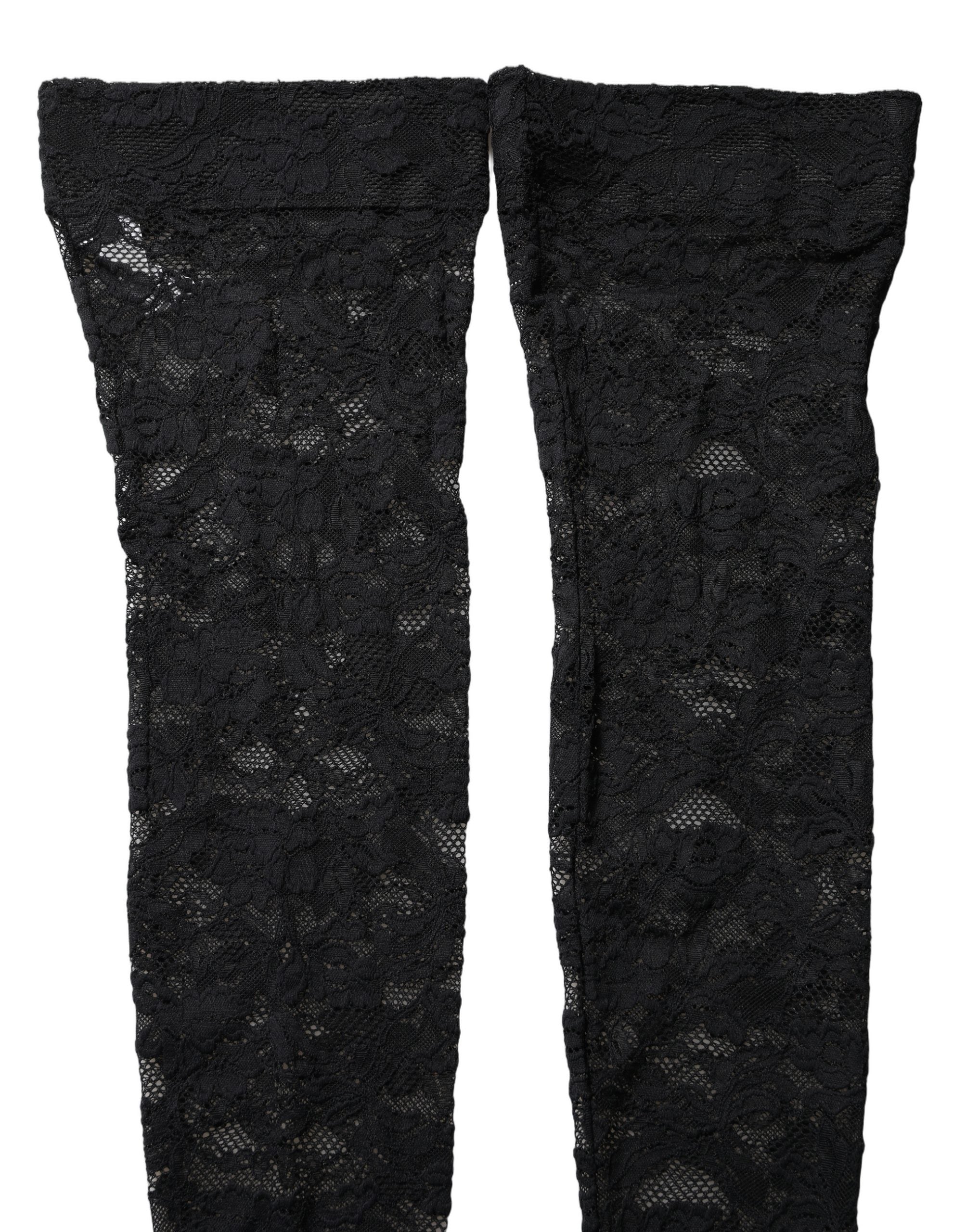 Chaussettes hautes Dolce & Gabbana en dentelle florale noire