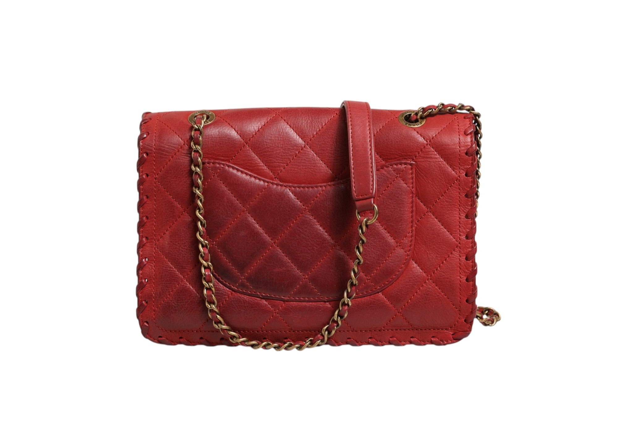Sac Chanel Mini Rabat Agneau Tressé Métal Doré