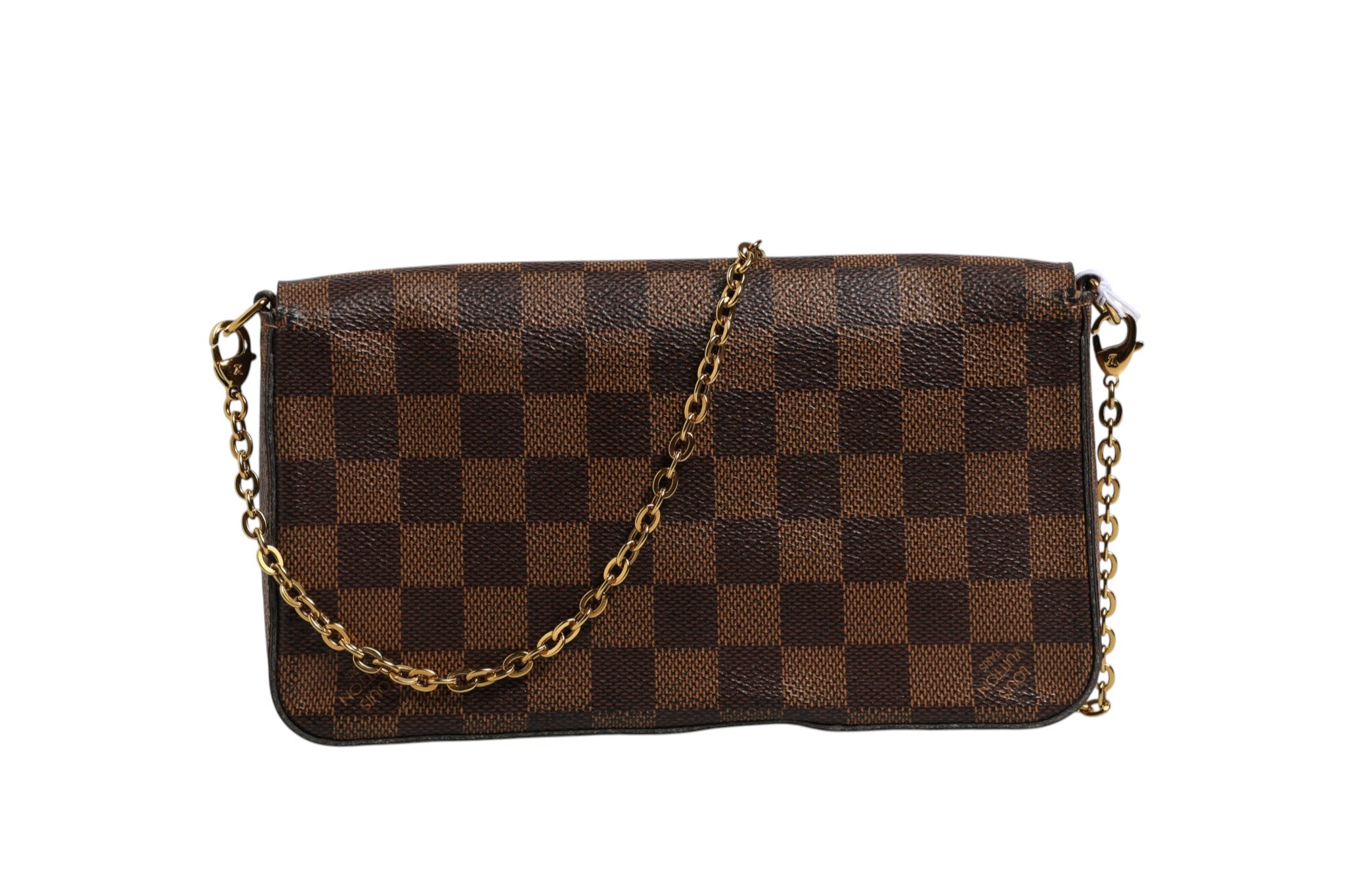 Portefeuille à chaîne Louis Vuitton Damier Ebene Pochette Felice
