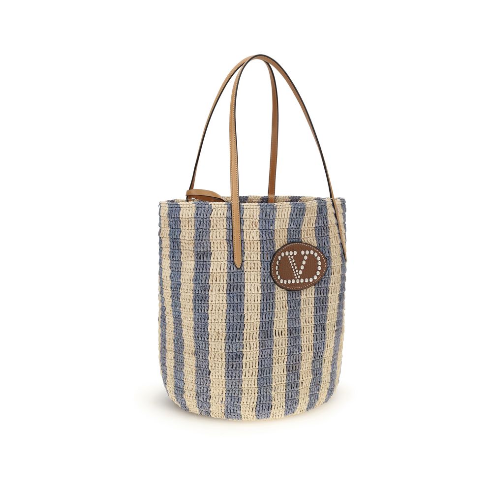 Valentino Garavani Mehrfarbige Raffia-Korbtasche