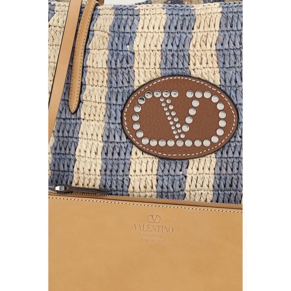 Valentino Garavani Mehrfarbige Raffia-Korbtasche