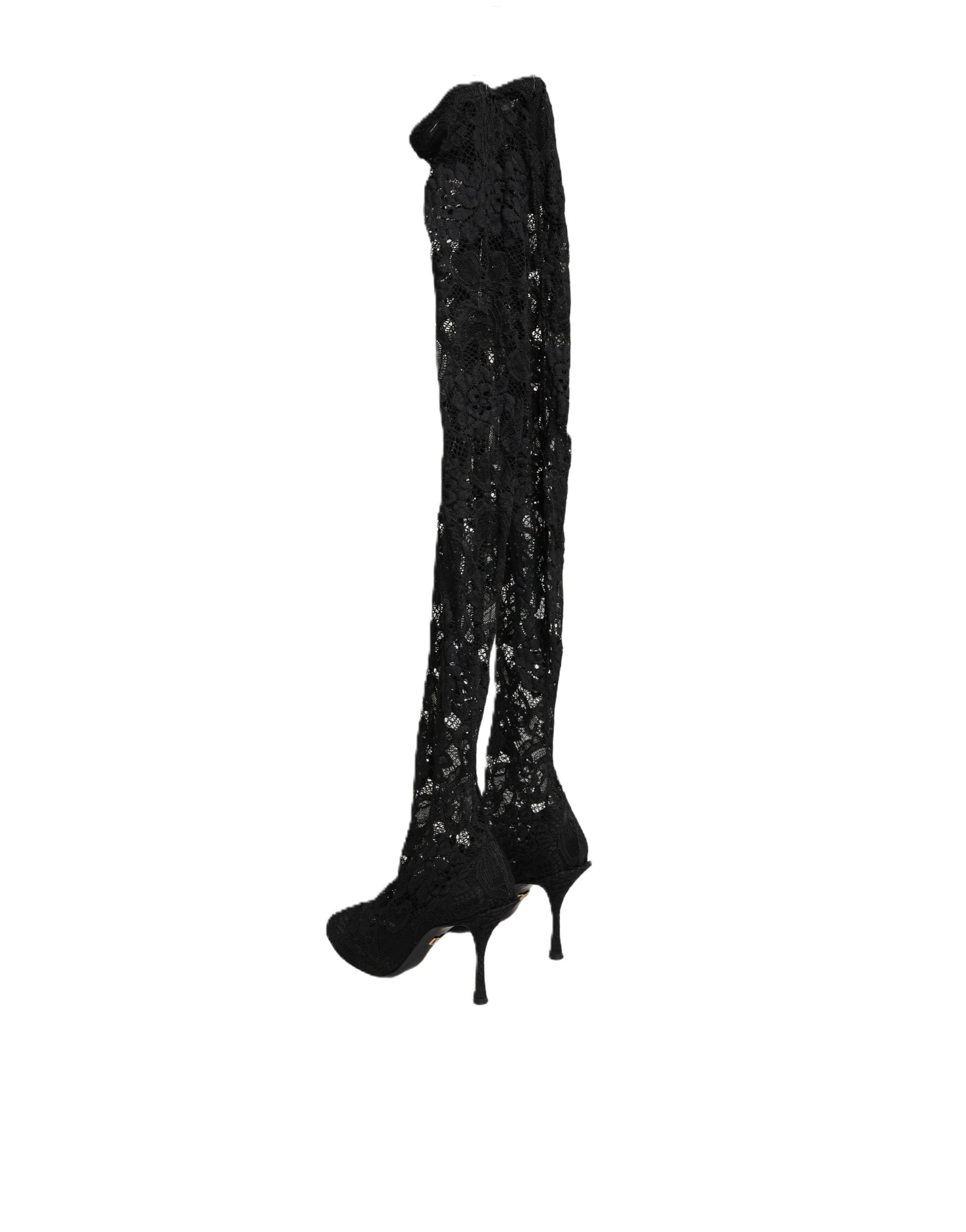 Chaussures à talon Dolce & Gabbana en dentelle Taormina noire