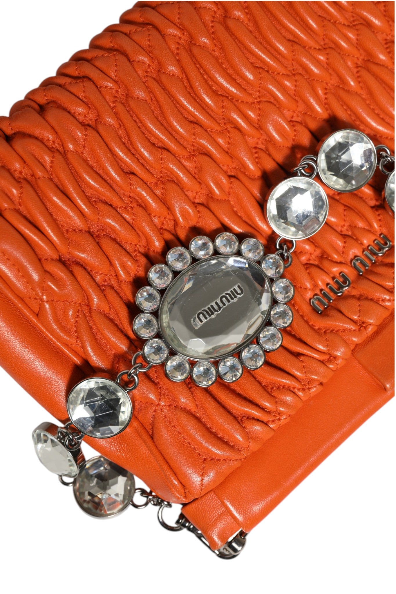 Sac bandoulière Miu Miu en cristal orange