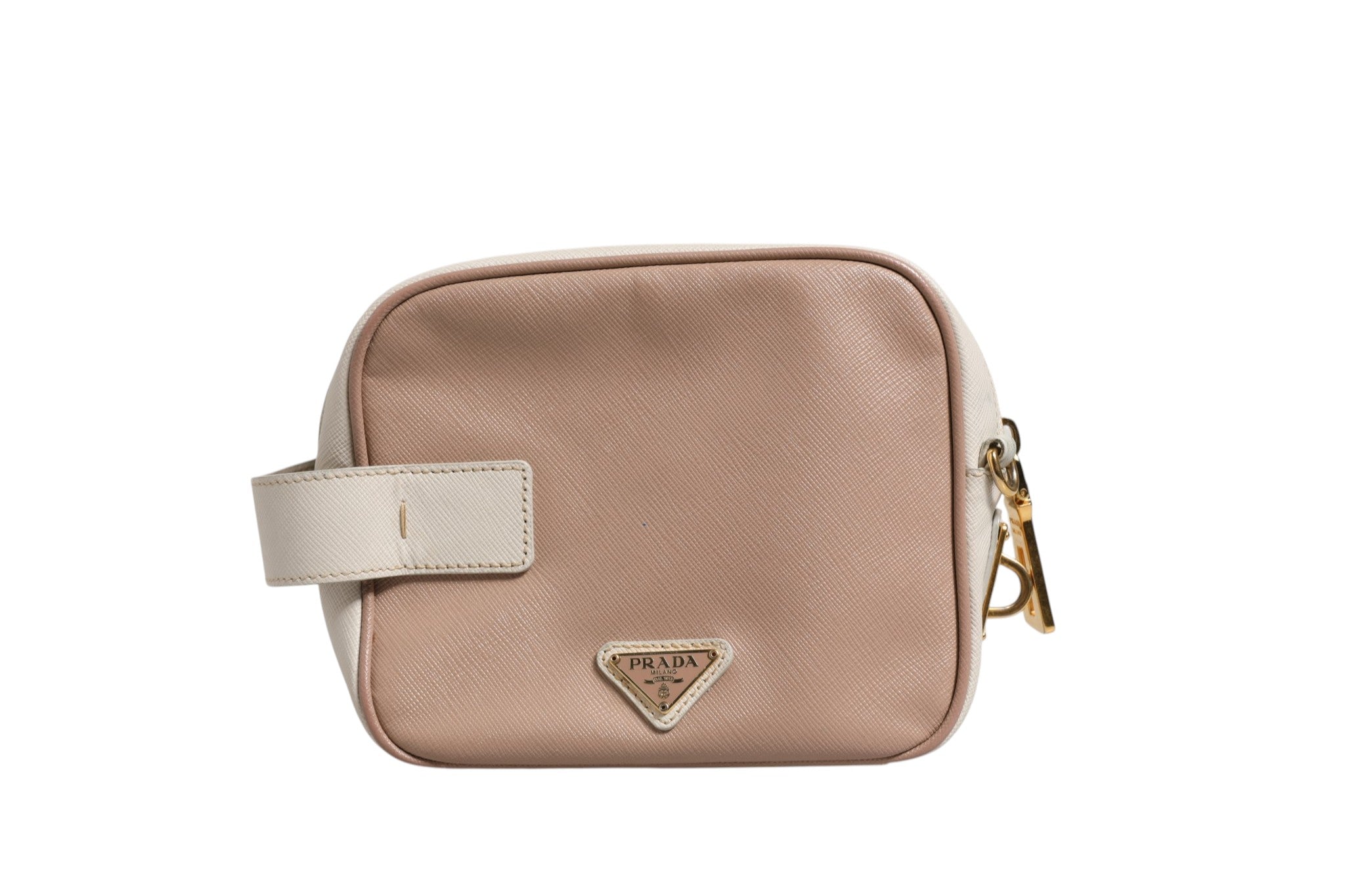 Prada Umhängetasche aus Leder, Klein, Clay Gray