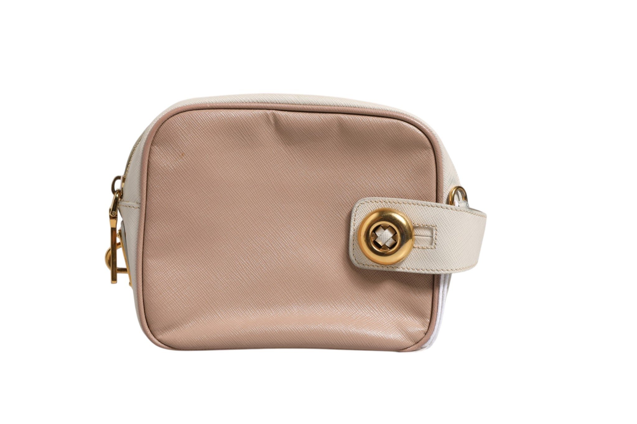 Prada Umhängetasche aus Leder, Klein, Clay Gray