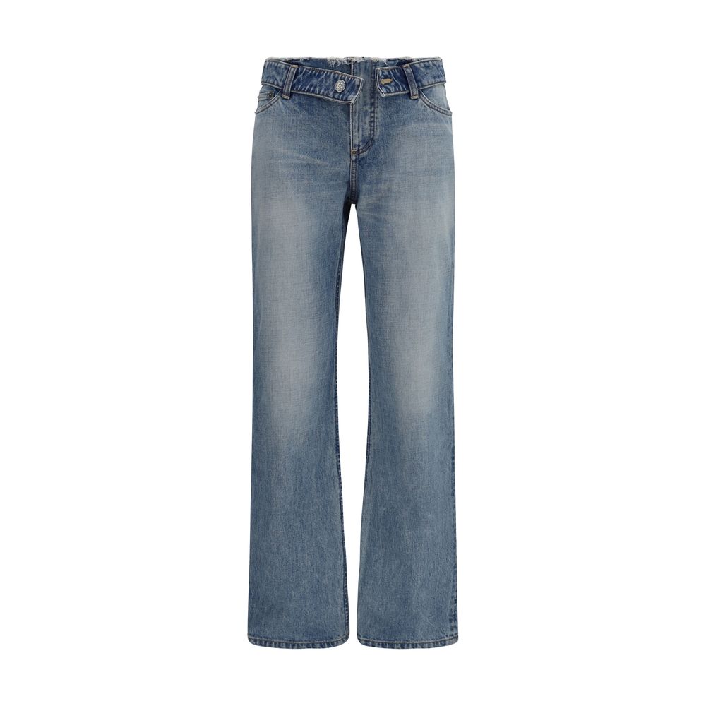 Jeans droits en coton bleu Alexander McQueen
