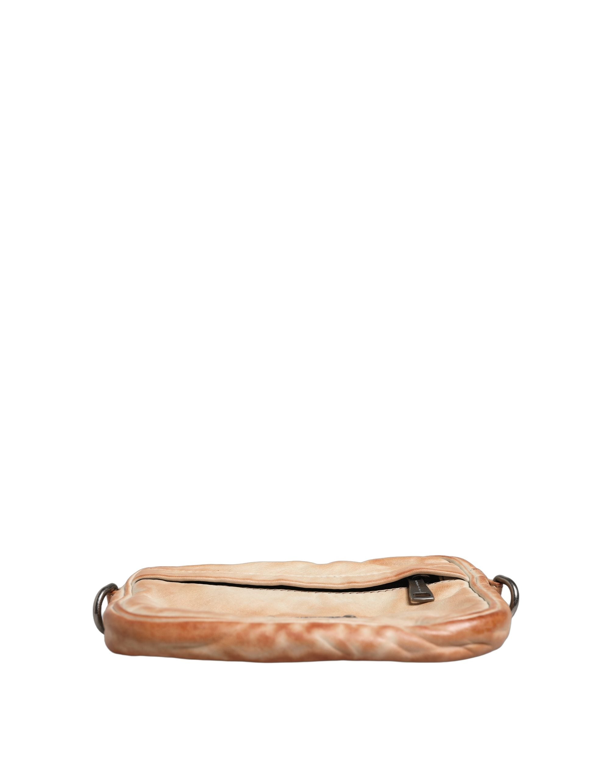 Sac bandoulière homme Dolce & Gabbana en cuir vintage beige avec plaque logo