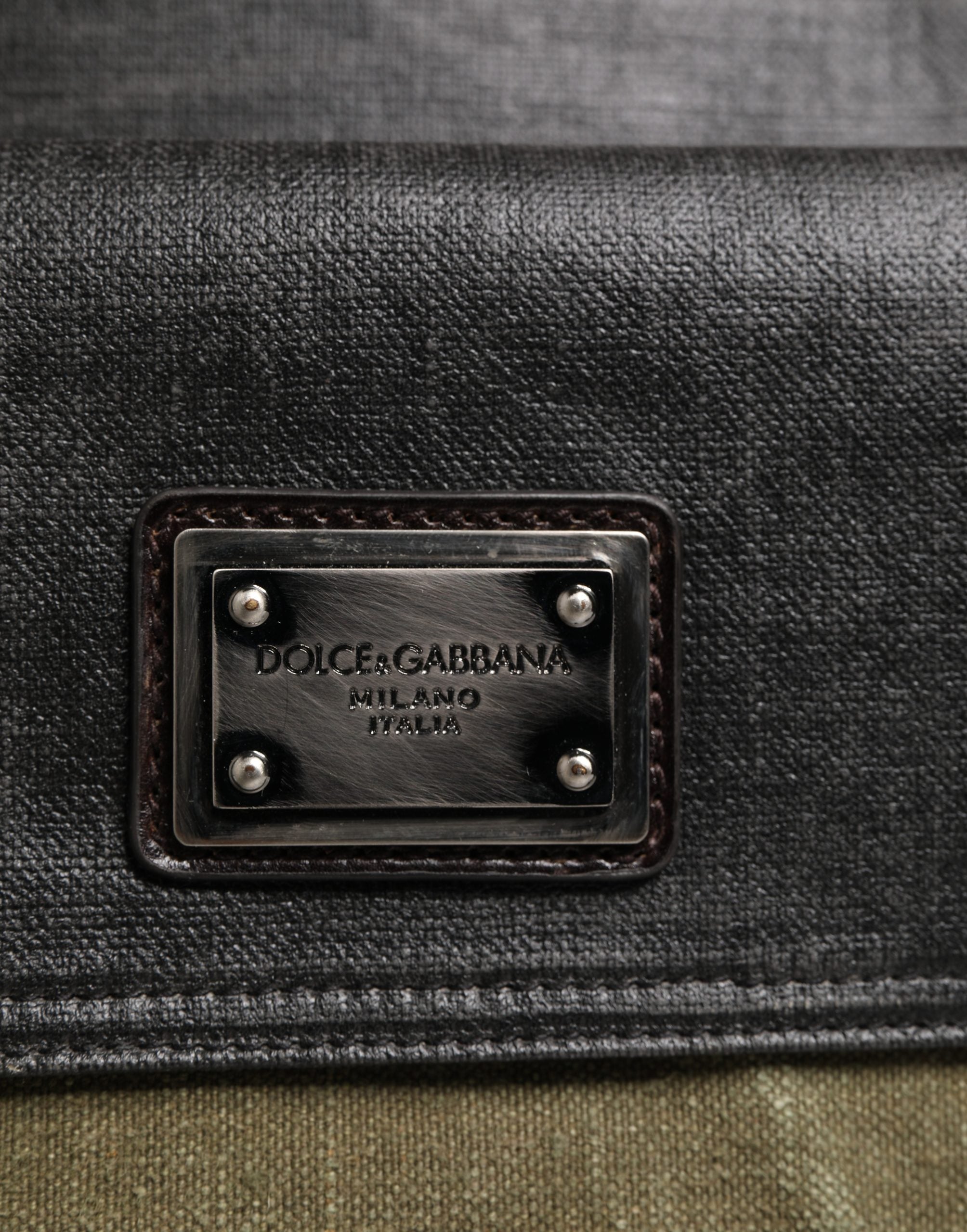 Dolce & Gabbana Sac de sport/épaule bi-matière vert militaire