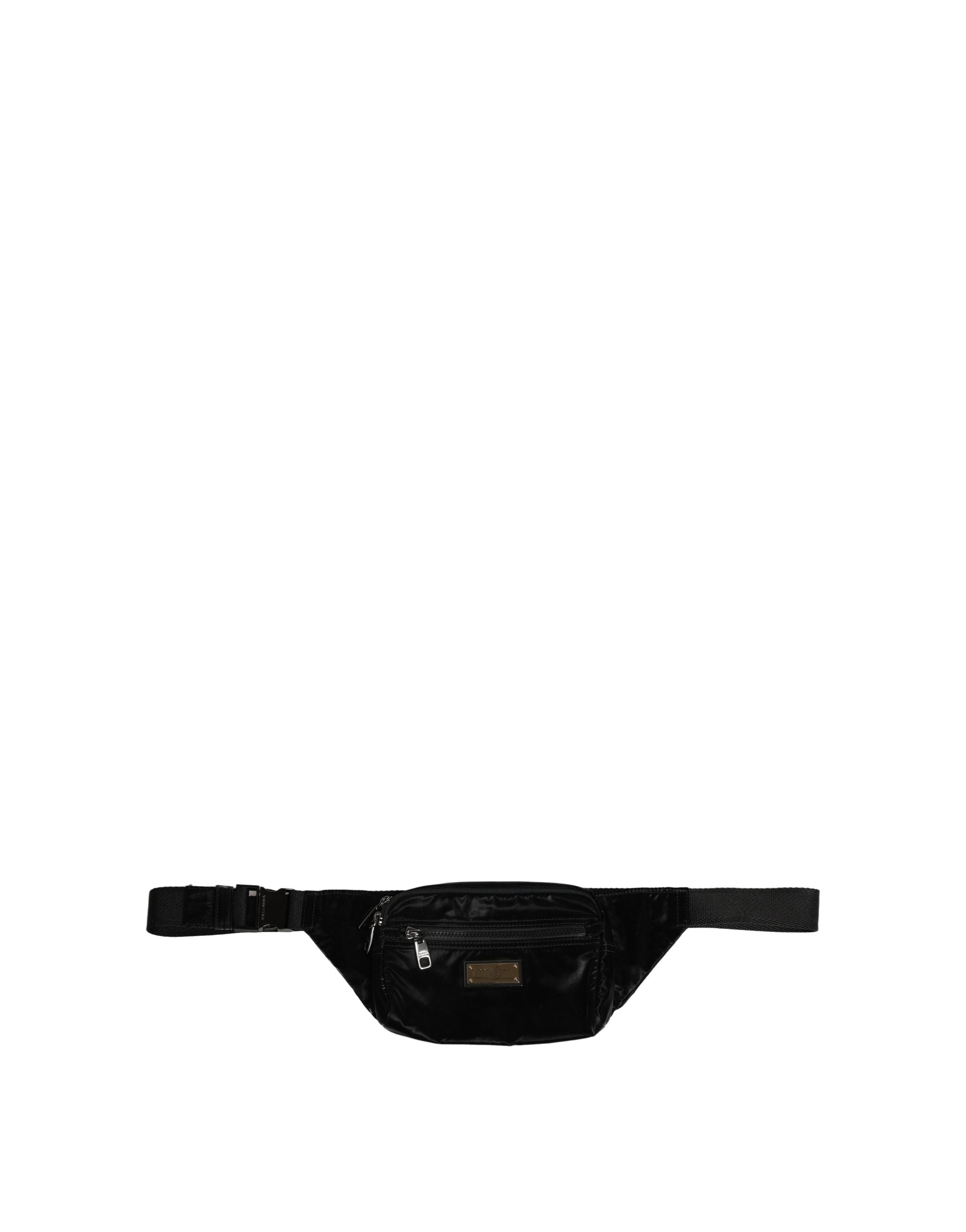 Dolce & Gabbana Black Brass Plate Bumbag Waist Fanny Pack Men Bag
