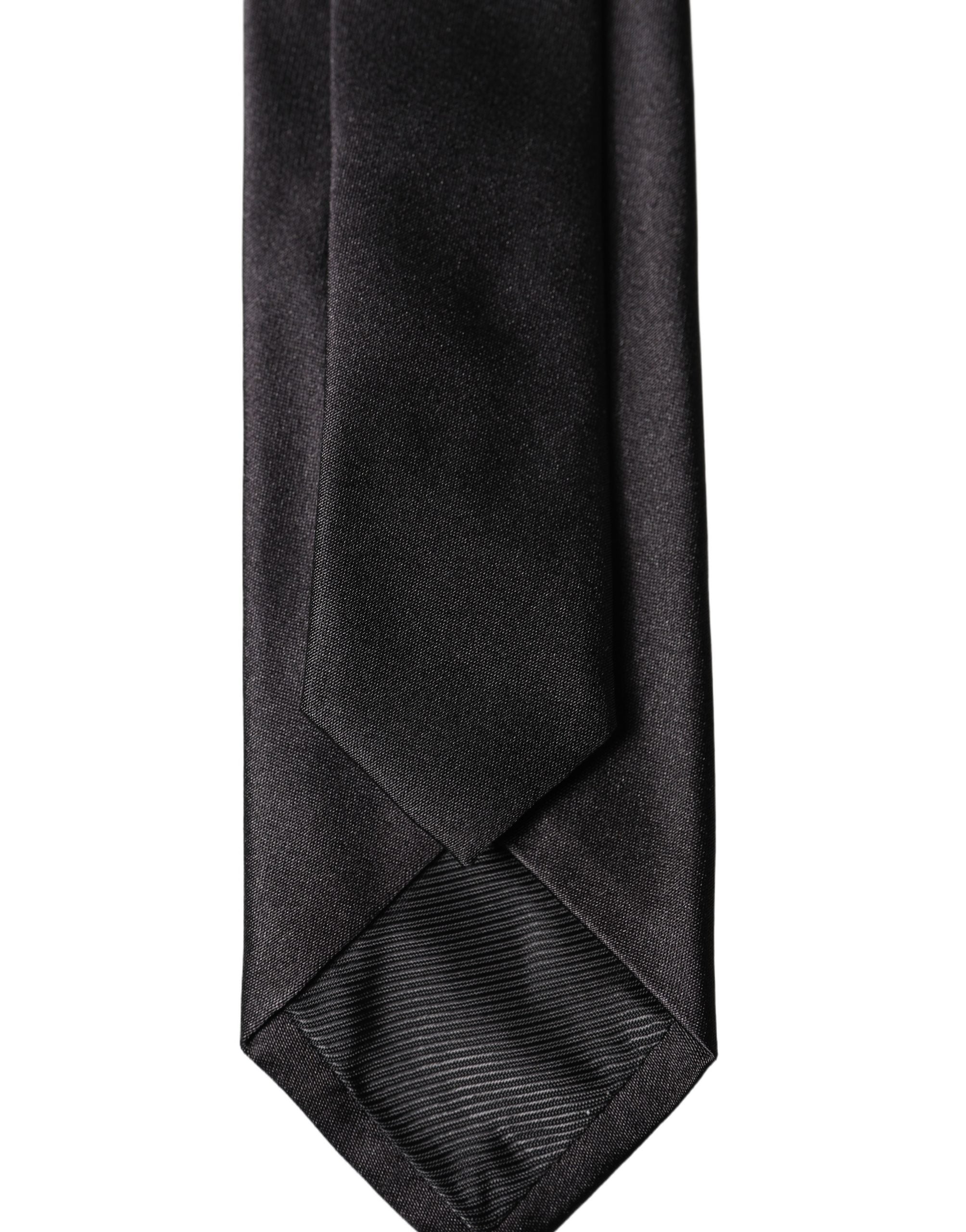 Cravate ajustable pour homme Dolce & Gabbana en soie unie noire