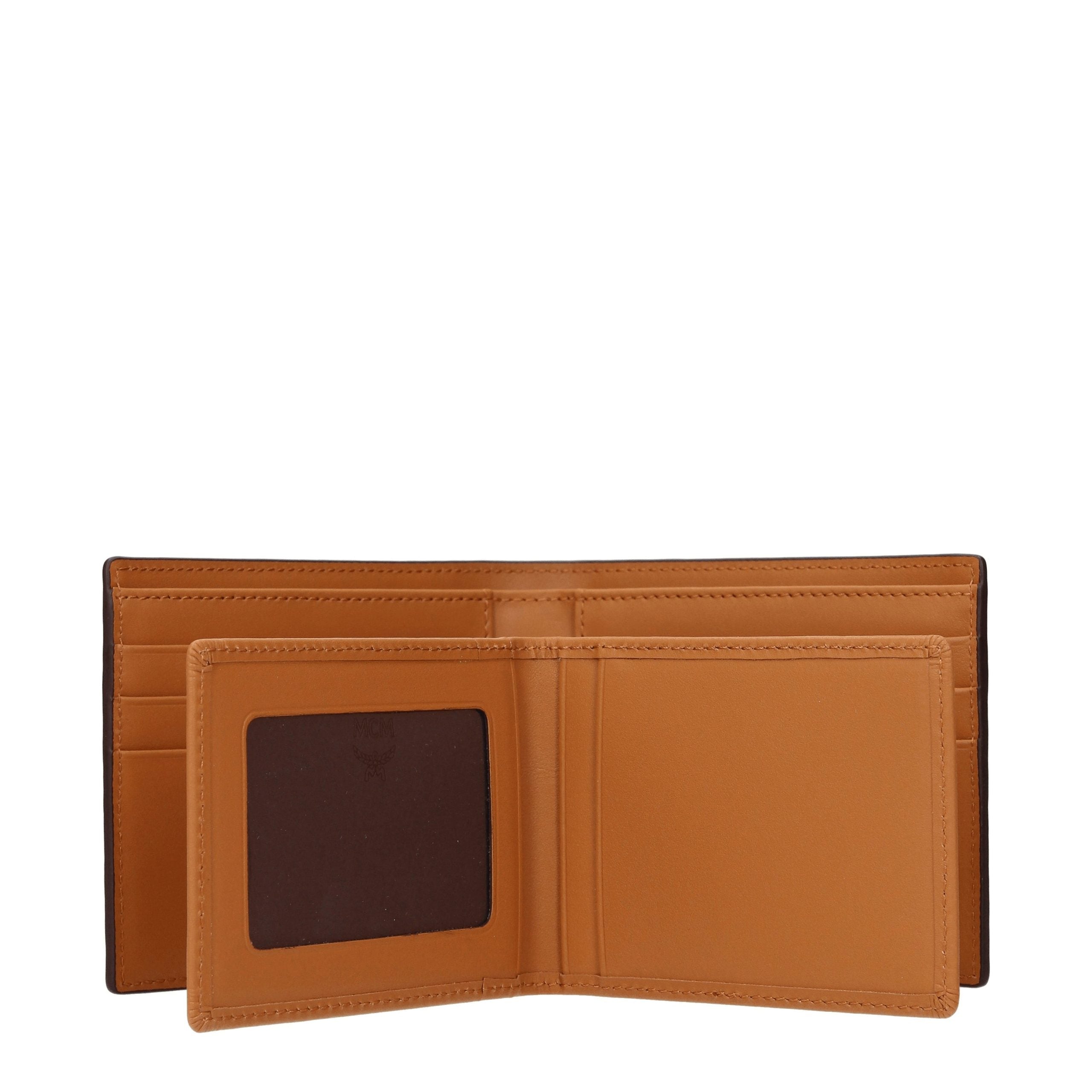 Portefeuille MCM en tissu marron