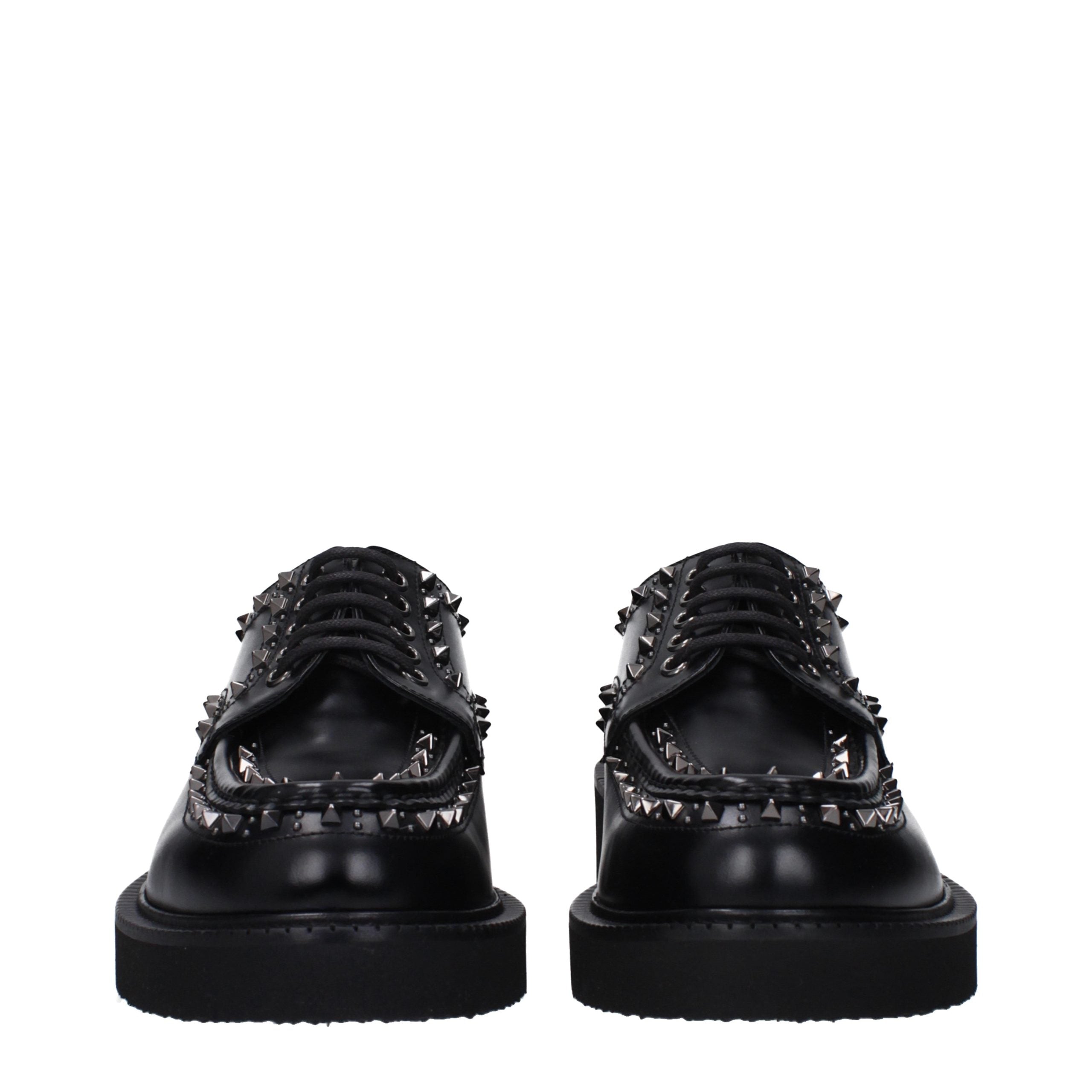 Valentino Garavani Schwarze Leder-Oxfords und Derbys