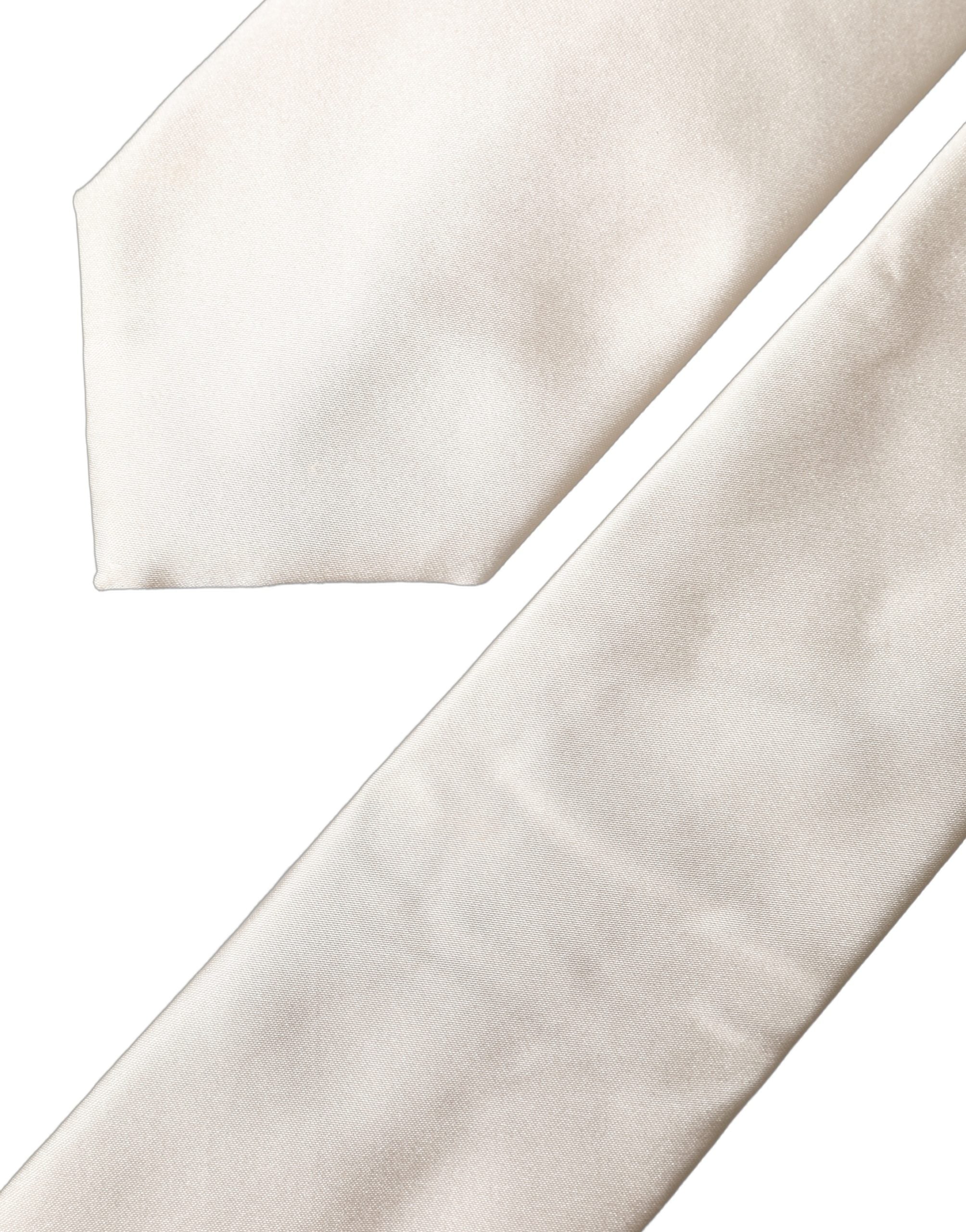 Dolce & Gabbana Cravate en satin de soie blanc cassé réglable pour femme