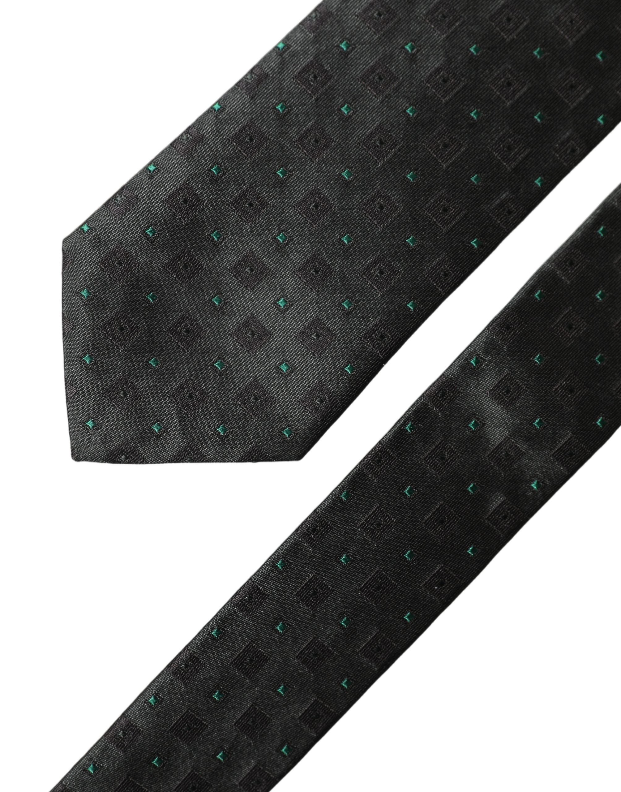 Dolce & Gabbana Schwarze Geometrische Seiden Herren Krawatte zum Binden Verstellbar
