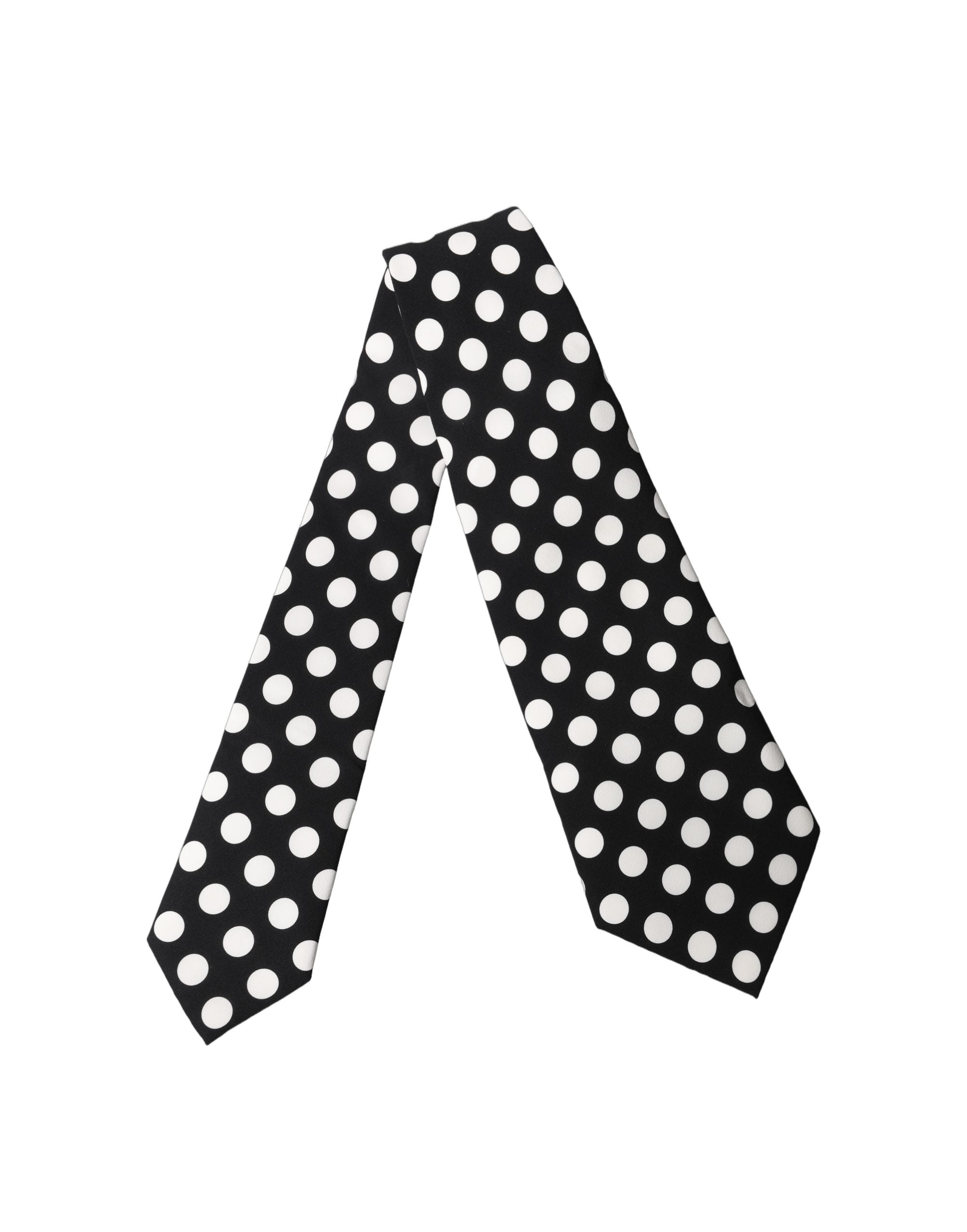 Cravate réglable en soie à pois noirs et blancs Dolce & Gabbana pour femme