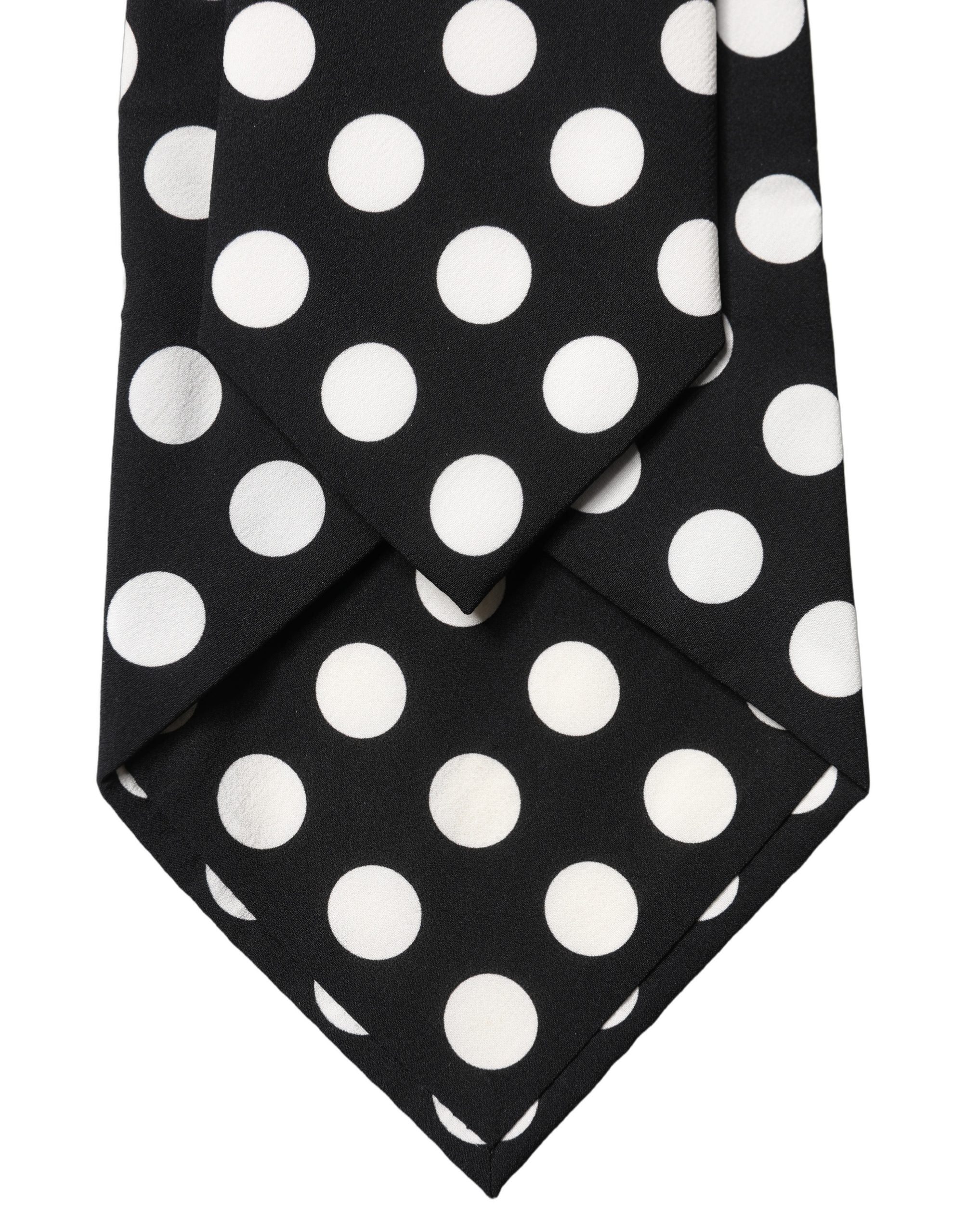 Cravate réglable en soie à pois noirs et blancs Dolce & Gabbana pour femme