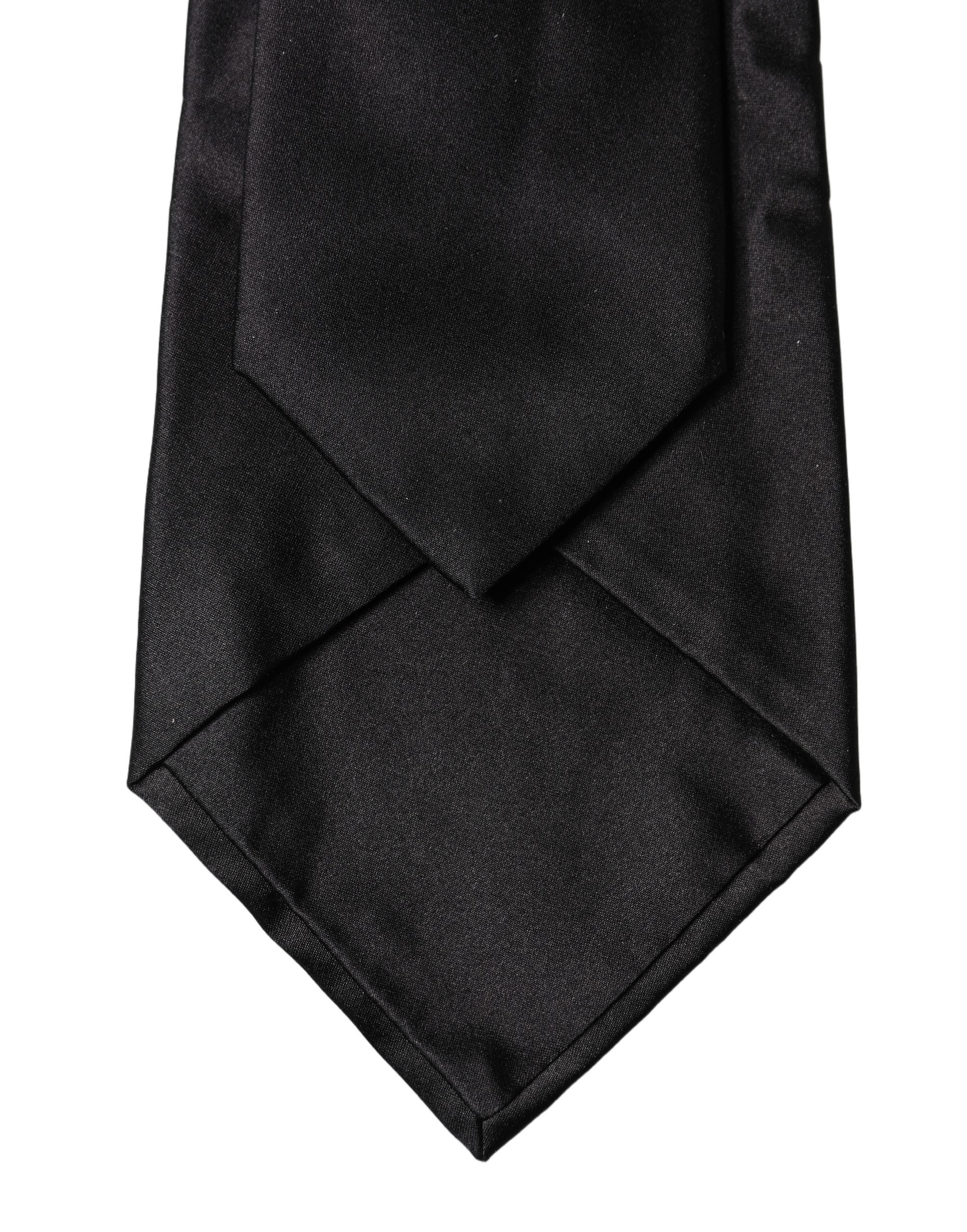 Cravate Dolce & Gabbana en satin noir et mélange de soie, réglable, pour femme