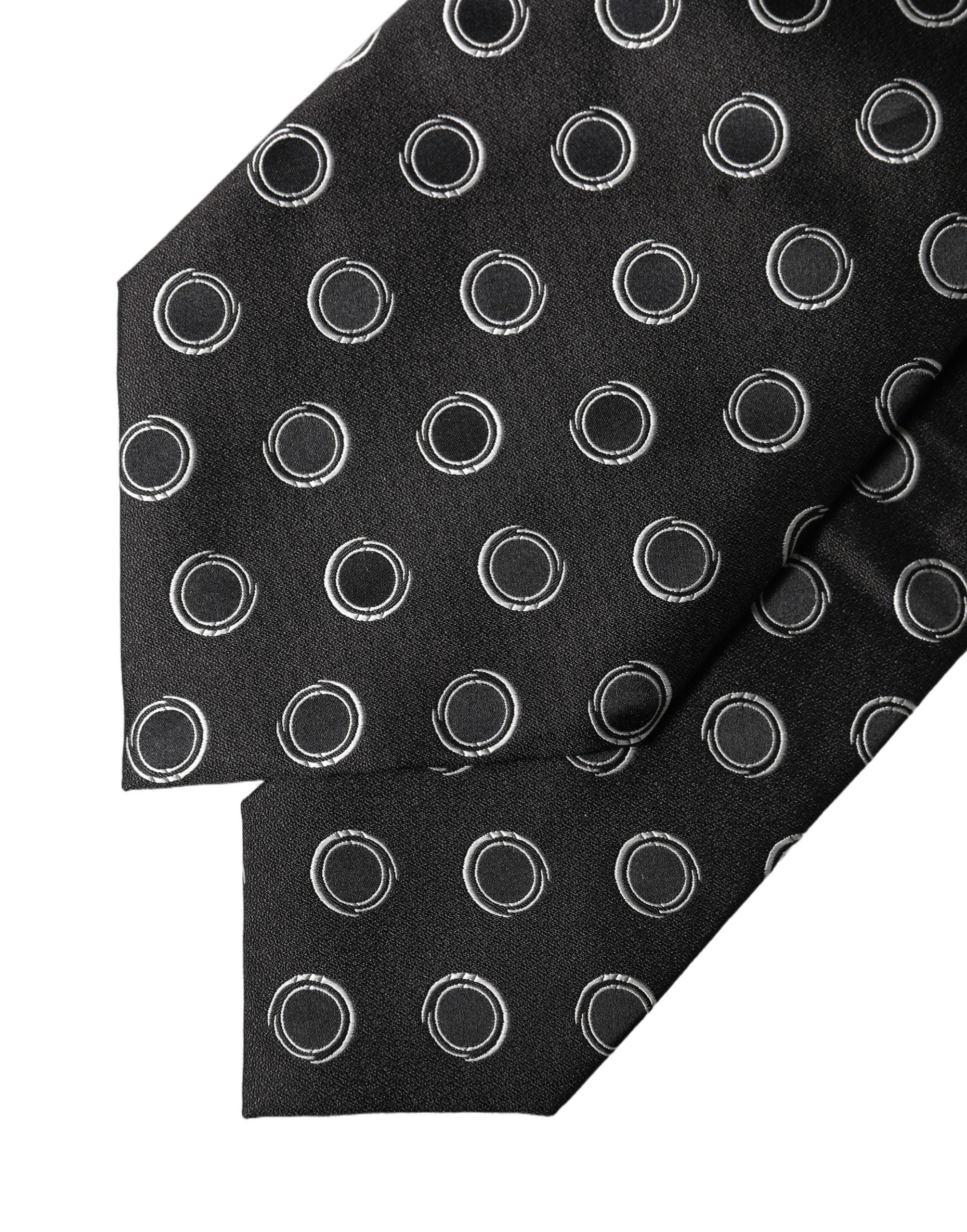 Cravate réglable en soie à pois noirs et blancs Dolce & Gabbana pour femme