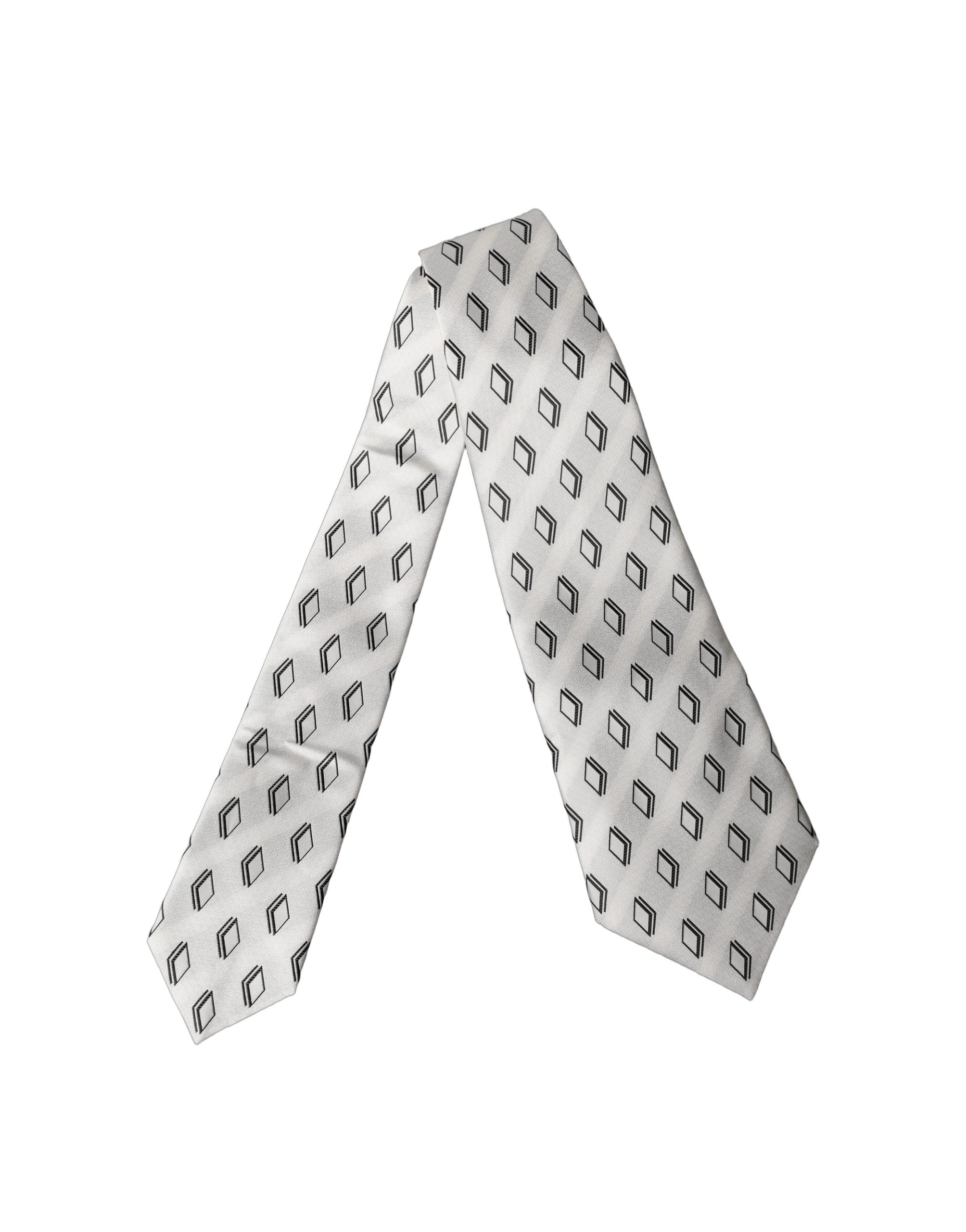 Cravate à nouer en soie à motifs, réglable, pour femme Dolce & Gabbana, coloris blanc