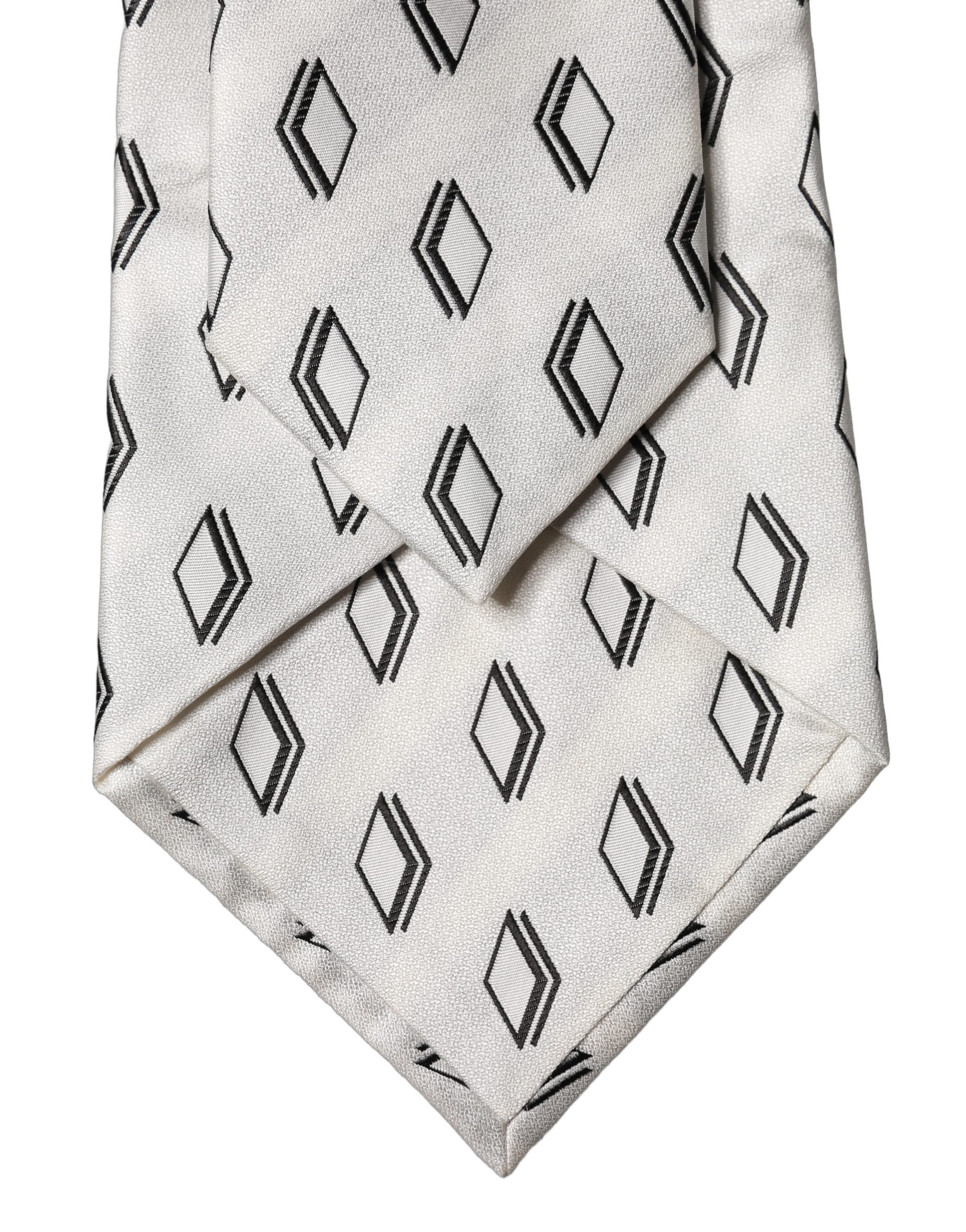 Cravate à nouer en soie à motifs, réglable, pour femme Dolce & Gabbana, coloris blanc