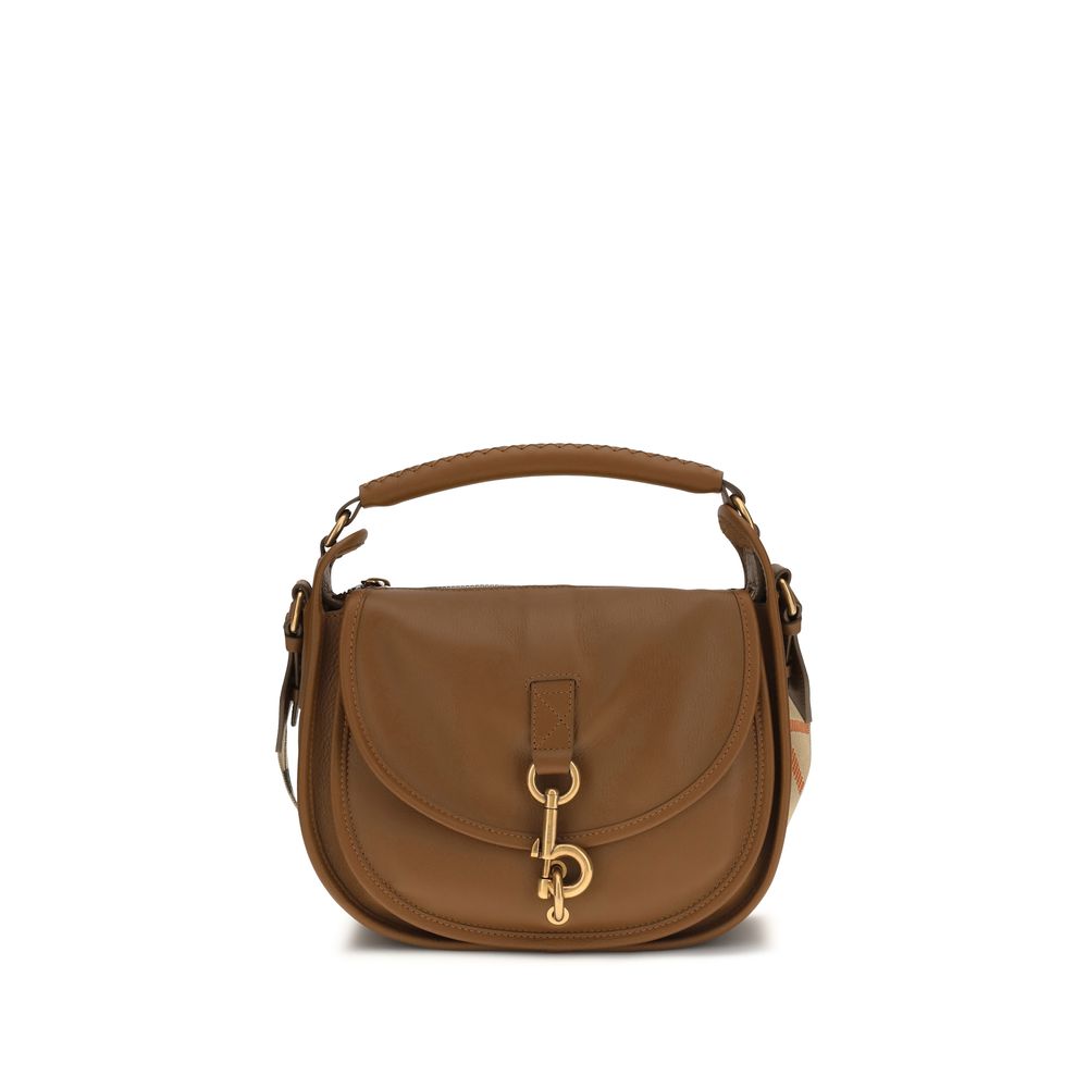Sac bandoulière Burberry en cuir de veau brun