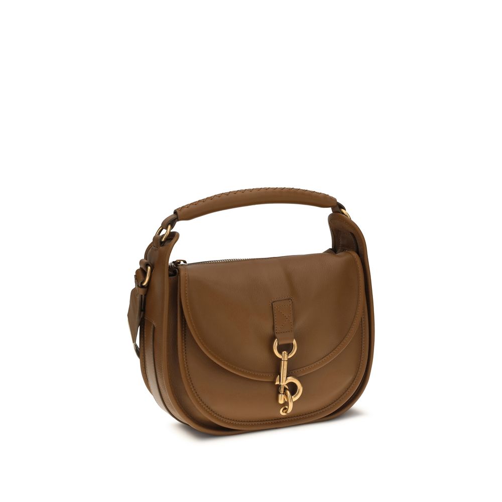 Sac bandoulière Burberry en cuir de veau brun