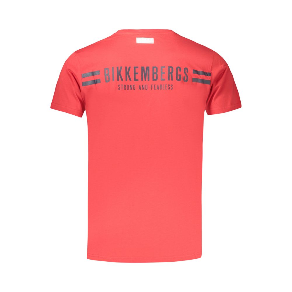 T-shirt en coton rouge Bikkembergs pour homme