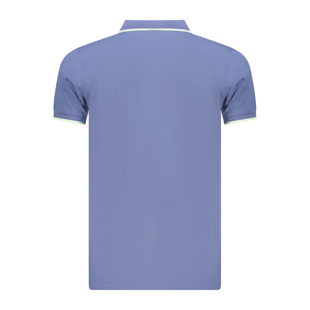Norwegen 1963 Blaues Baumwoll-Poloshirt für Herren