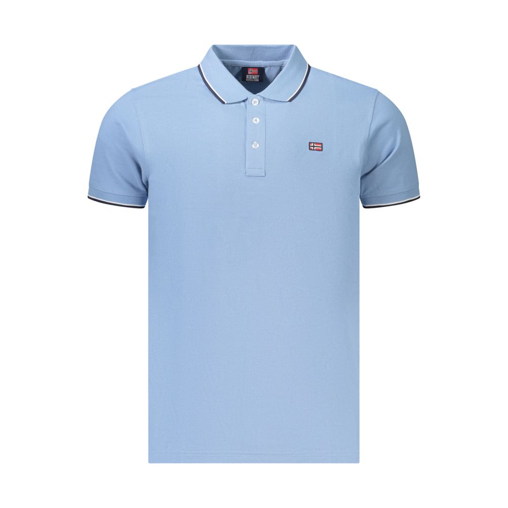 Norway 1963 Azzurro Cotton Mens Polo