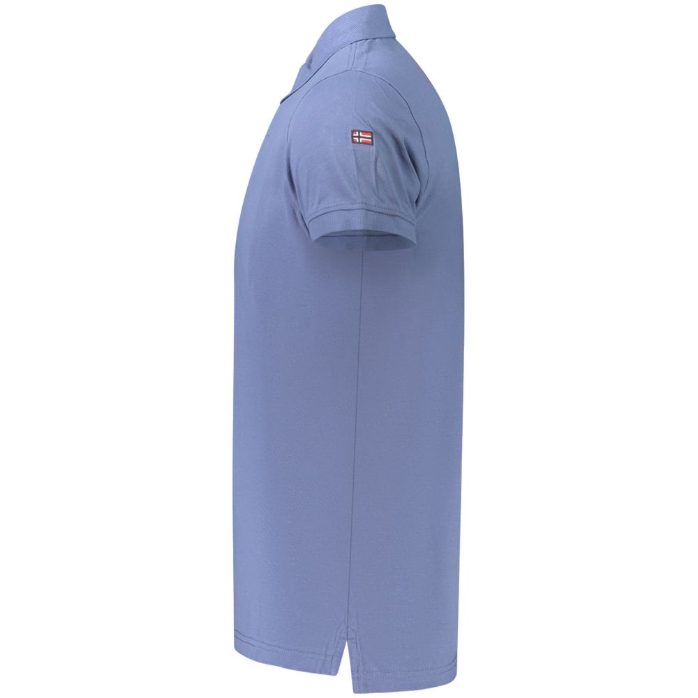 Norwegen 1963 Blaues Baumwoll-Poloshirt für Herren