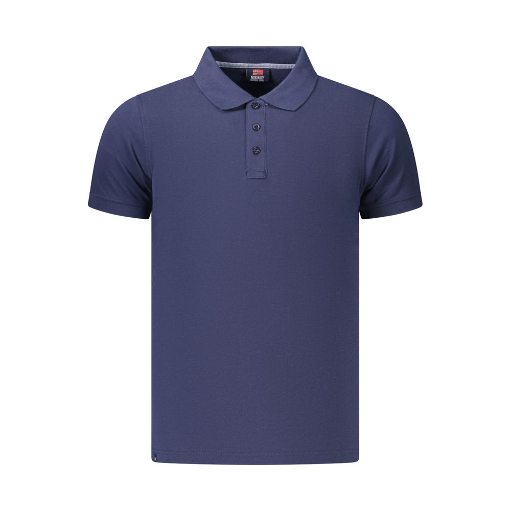 Norwegen 1963 Blaues Baumwoll-Poloshirt für Herren
