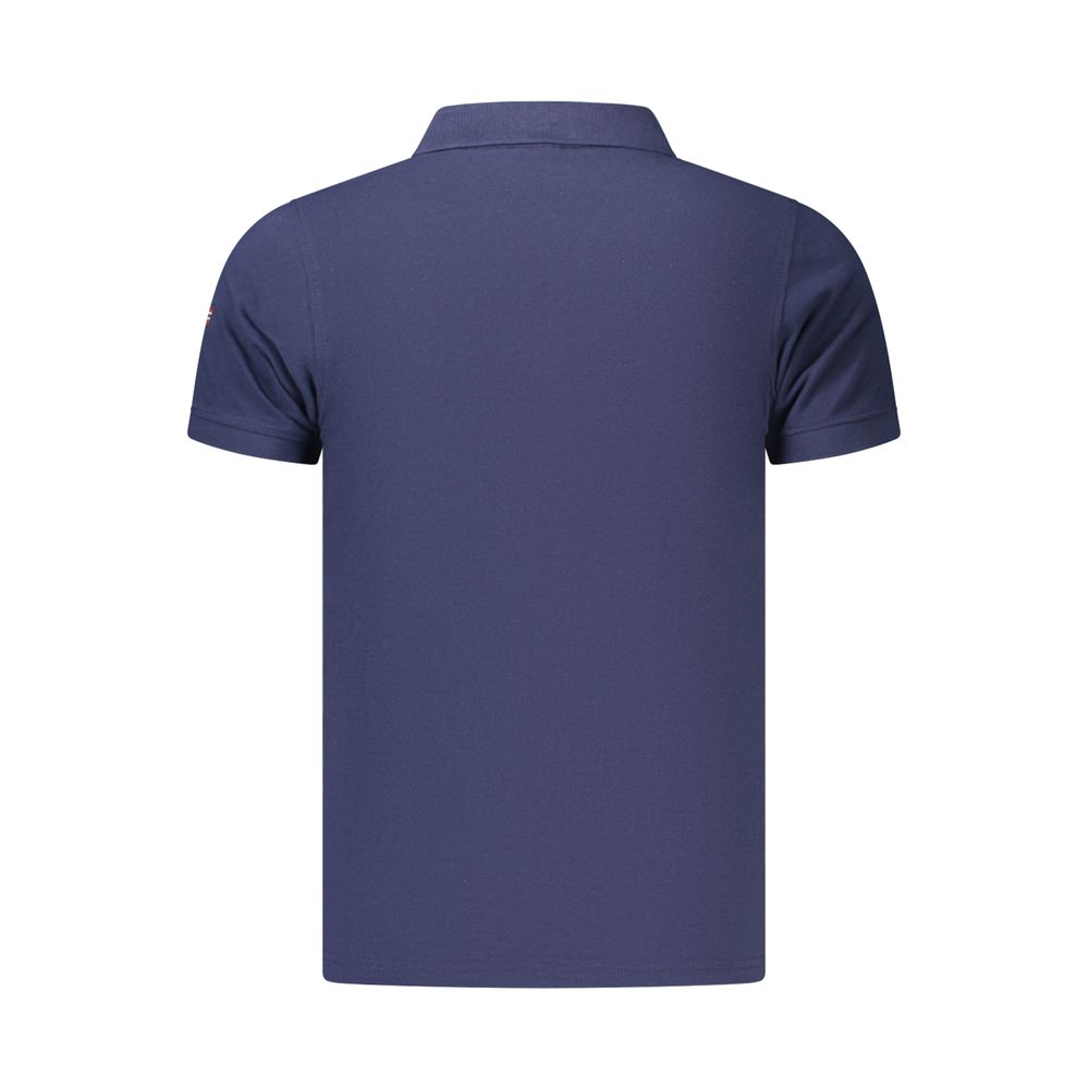Norwegen 1963 Blaues Baumwoll-Poloshirt für Herren