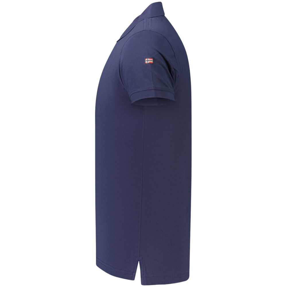 Norwegen 1963 Blaues Baumwoll-Poloshirt für Herren