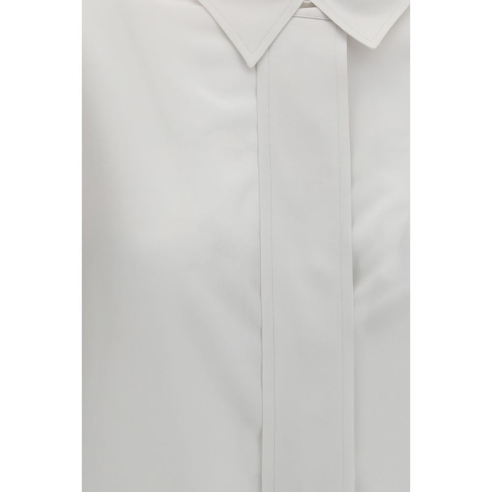 Calvin Klein Weißes Seidenkleidhemd