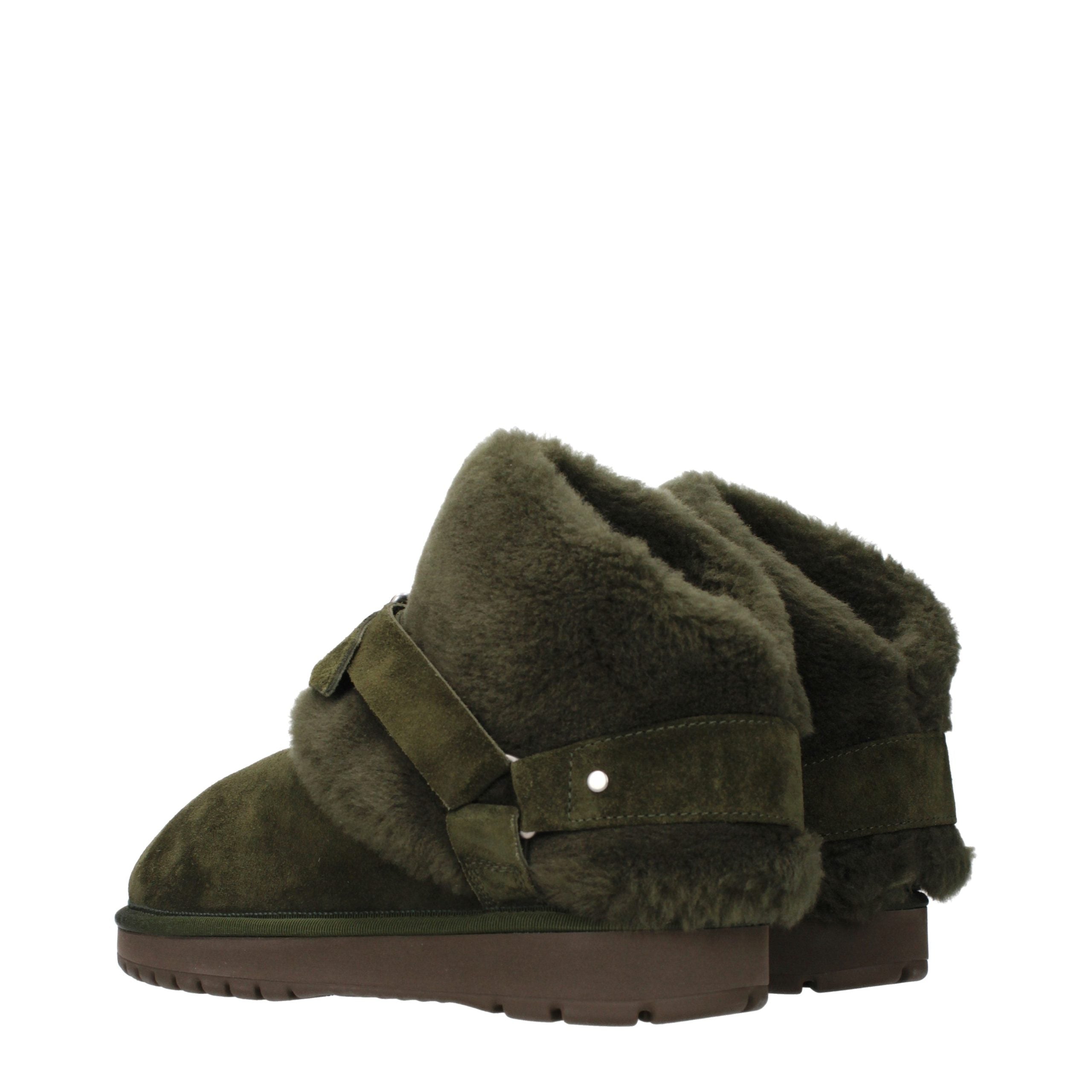 Burberry grüne Leder-Stiefeletten