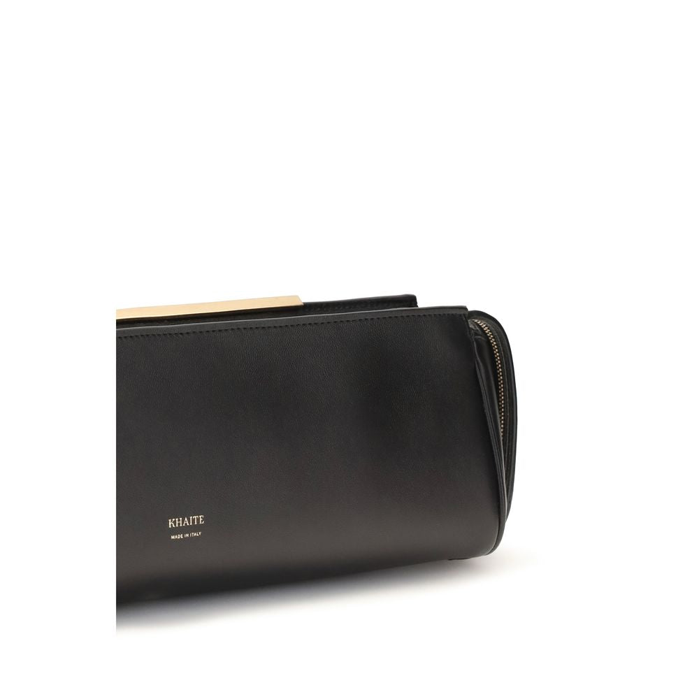 Khaite Schwarze Clutch aus Kalbsleder (Bos Taurus)