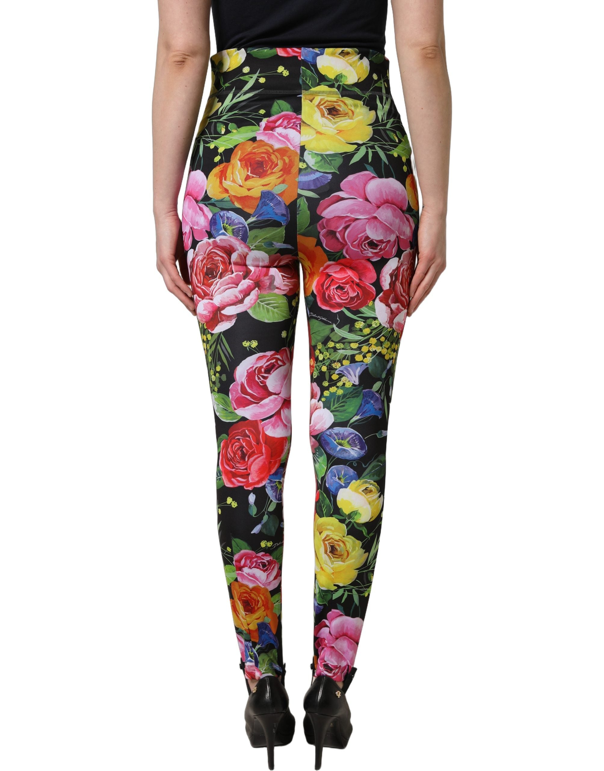 Dolce & Gabbana Leggingshose aus buntem Stretch-Jersey mit Blumenmuster