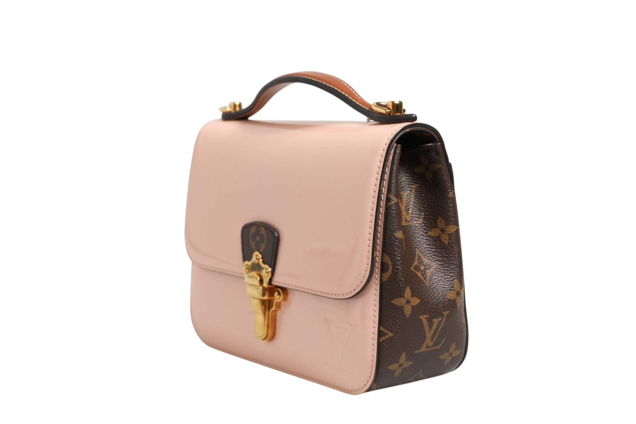 Louis Vuitton Rosa Vernis und Monogram Canvas Cherrywood BB Umhängetasche