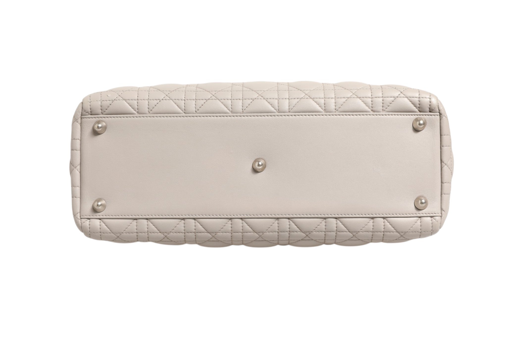 Christian Dior Lady Dior Large Grau Cannage Lammleder Tasche