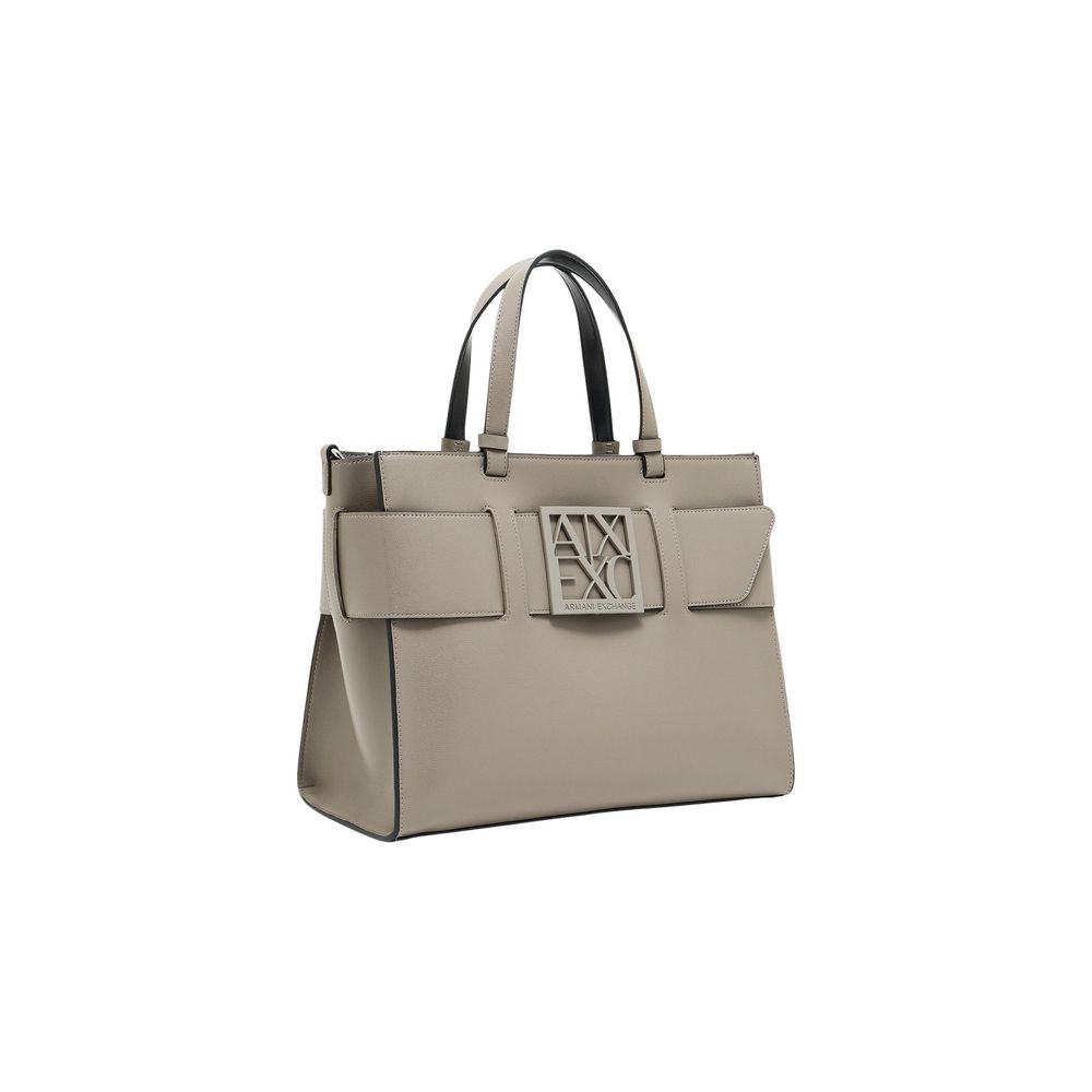 Armani Exchange Handtasche aus beigem Kunstleder