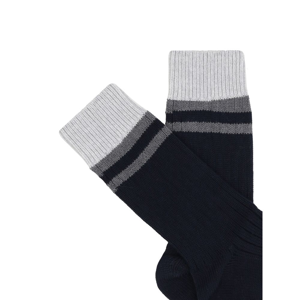 Brunello Cucinelli Socken aus schwarzer Baumwolle