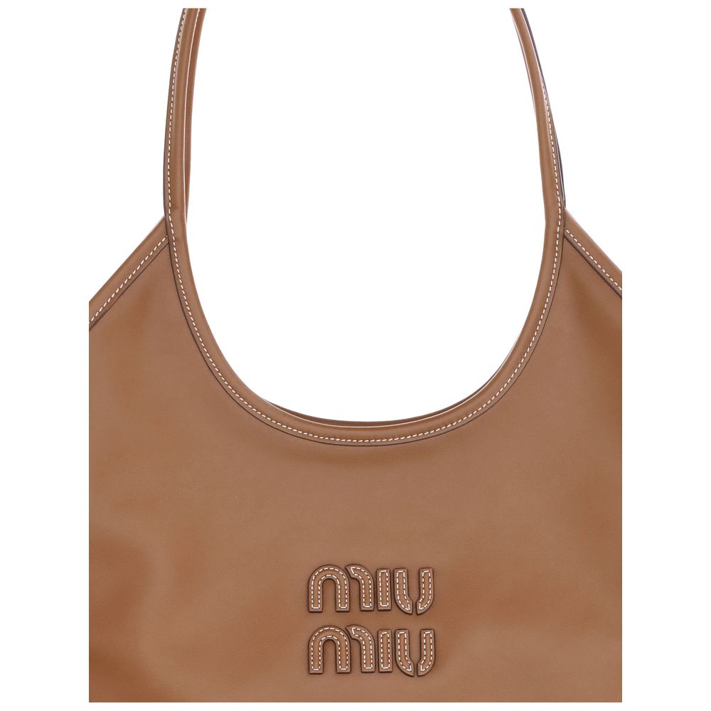Miu Miu Braune Kalbsleder-Schultertasche aus Bos Taurus