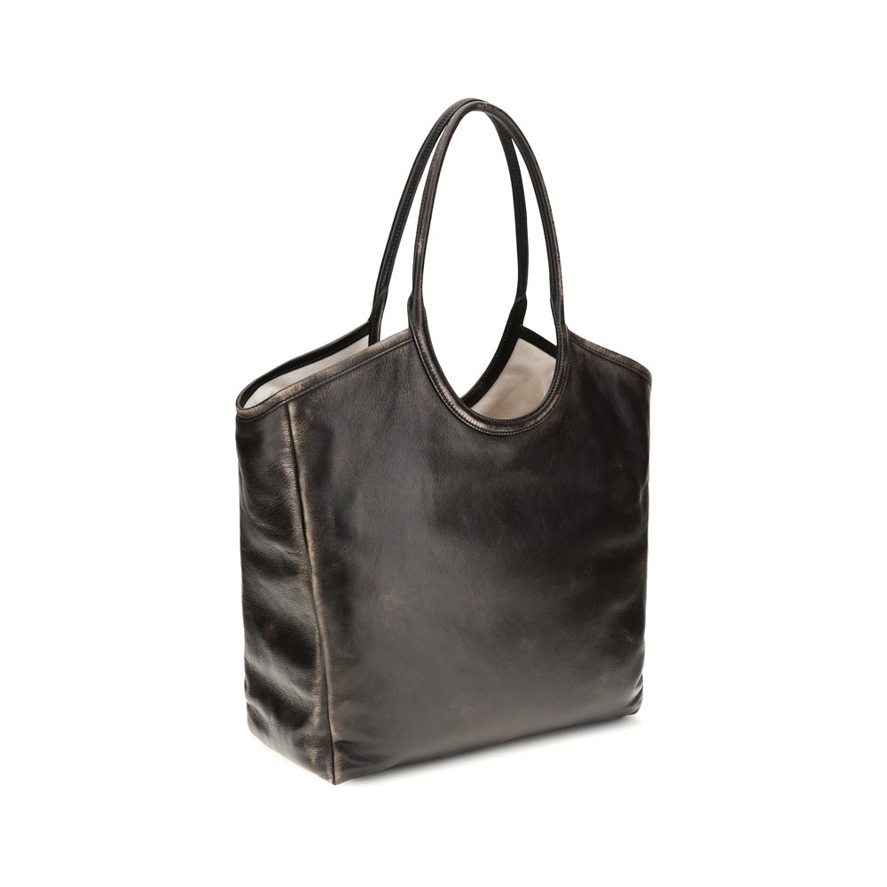 Sac porté épaule Miu Miu en cuir de veau marron Bos Taurus