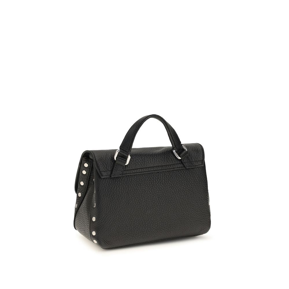 Sac à main Zanellato en cuir de veau noir Bos Taurus