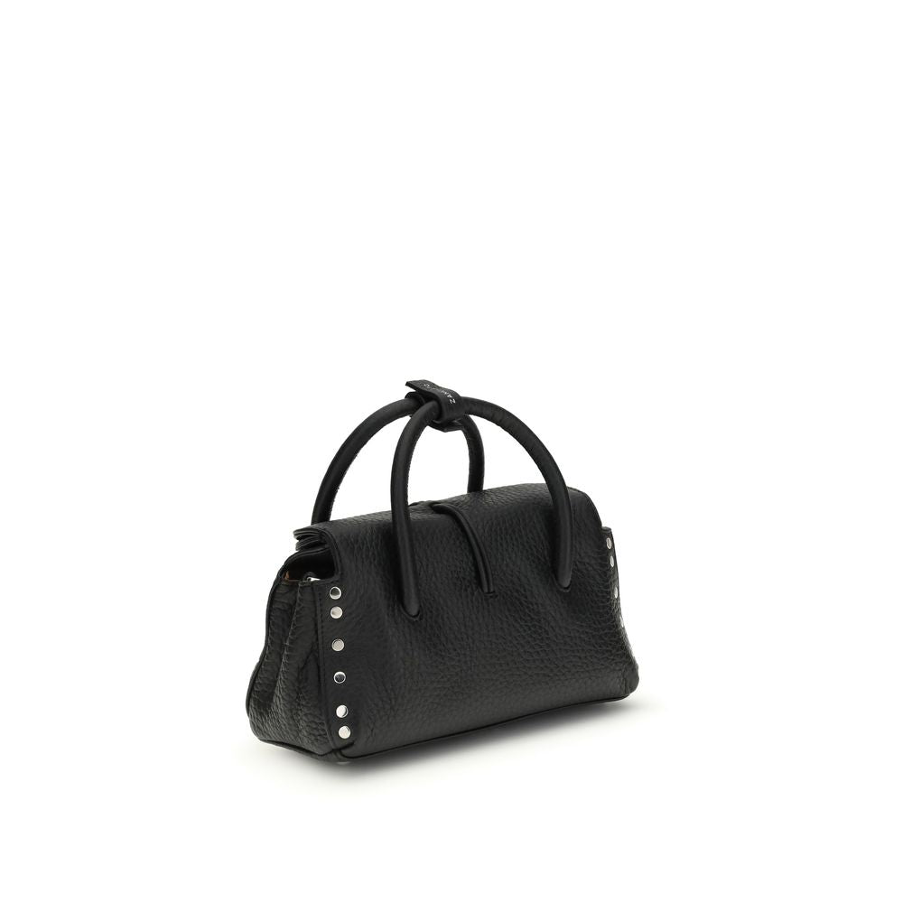 Zanellato Schwarze Handtasche aus Kalbsleder Bos Taurus